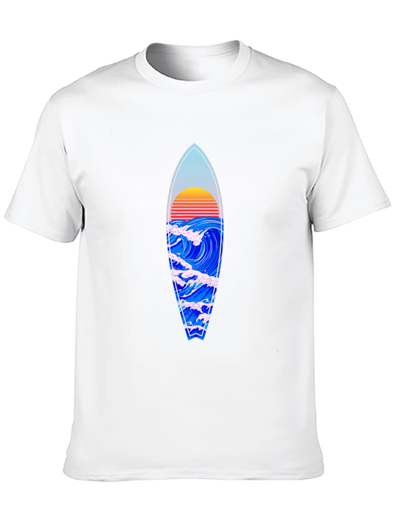 Surfboard Wave Graphic Tee - Black