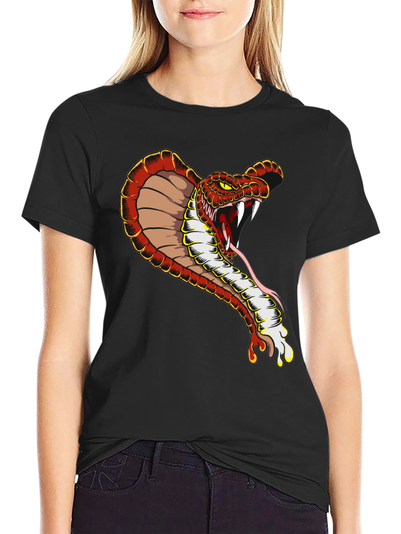 Cobra Graphic Tee - Mens Black Cotton T-Shirt