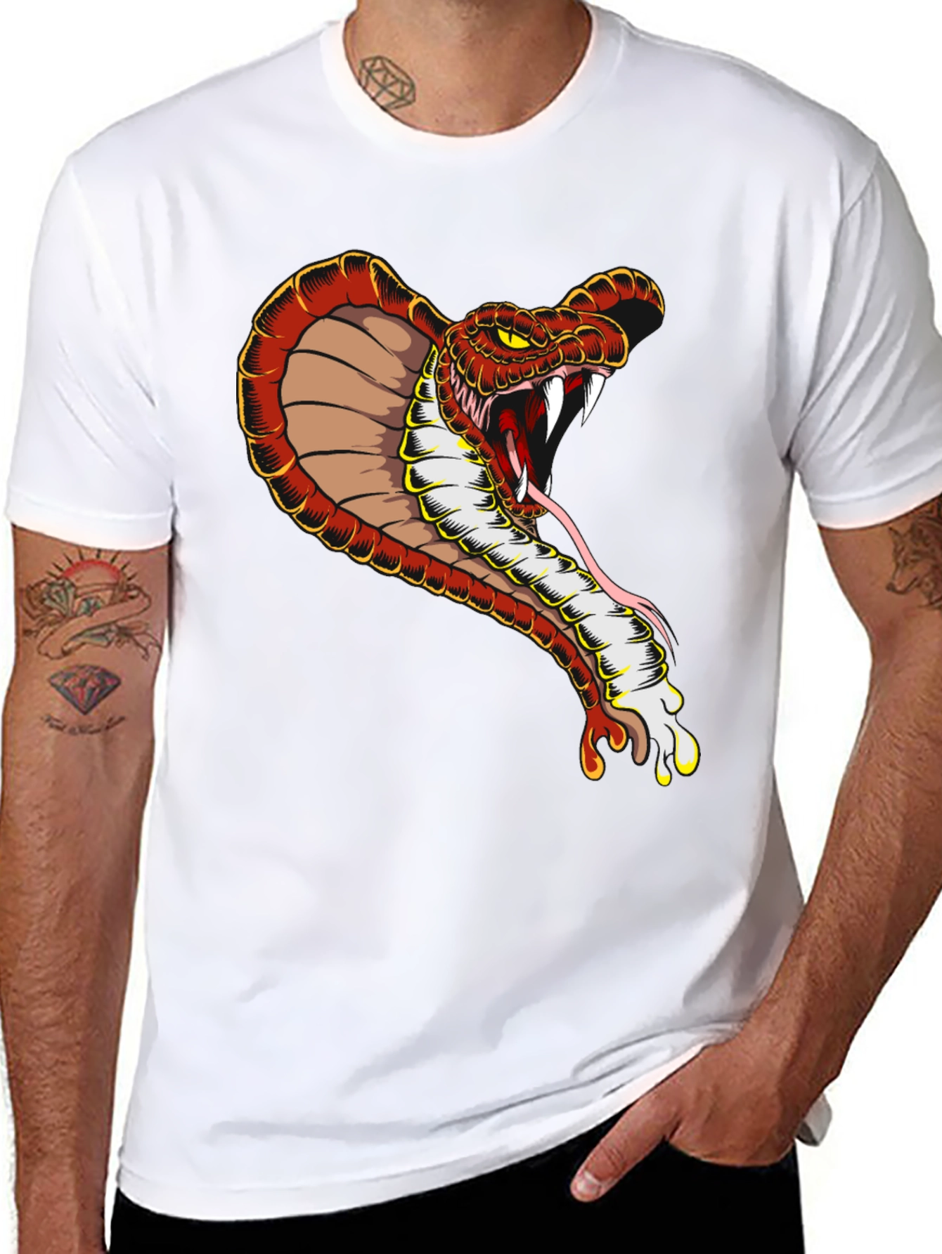 Cobra Graphic Tee - Mens Black Cotton T-Shirt