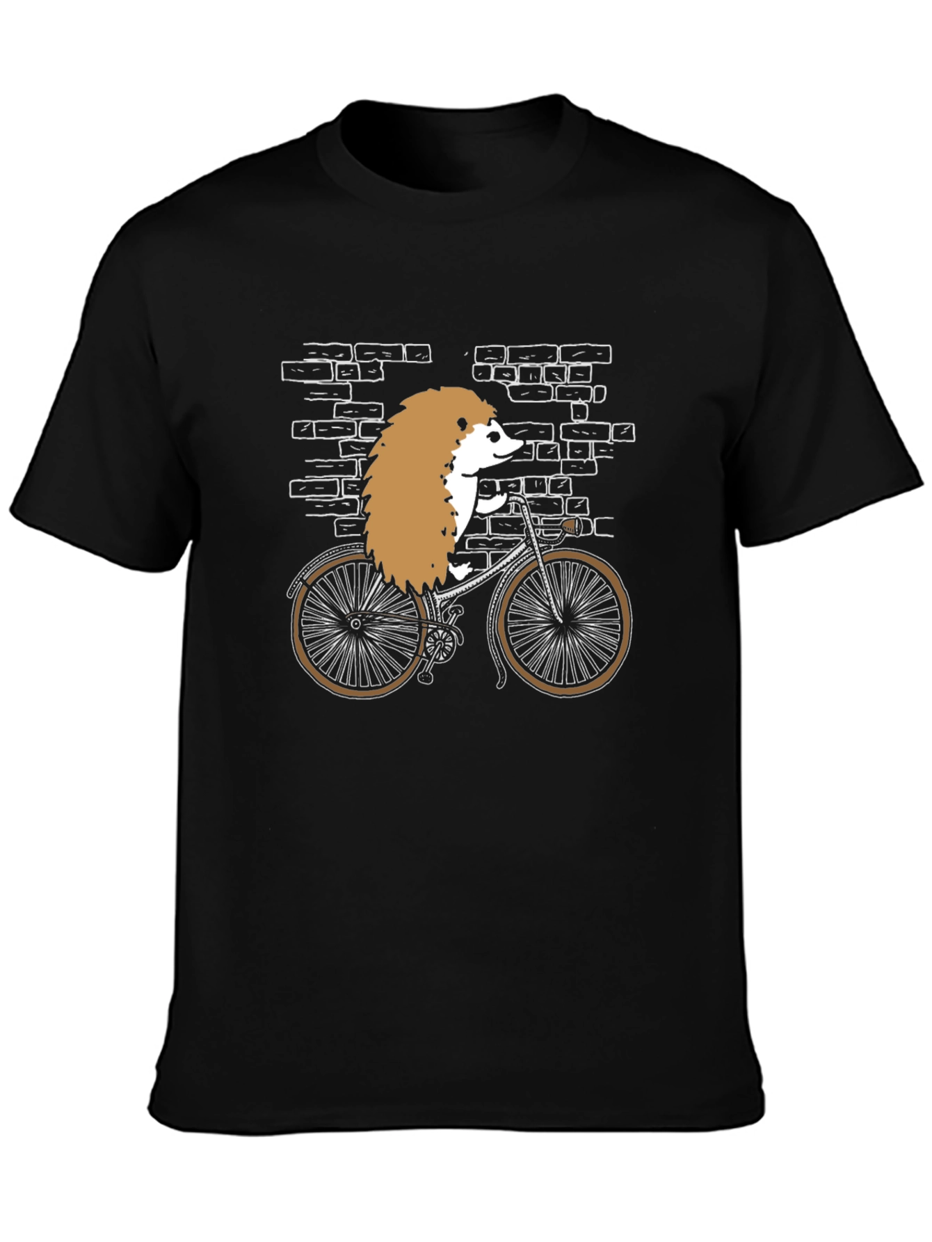 Hedgehog Riding Bicycle Graphic T-Shirt