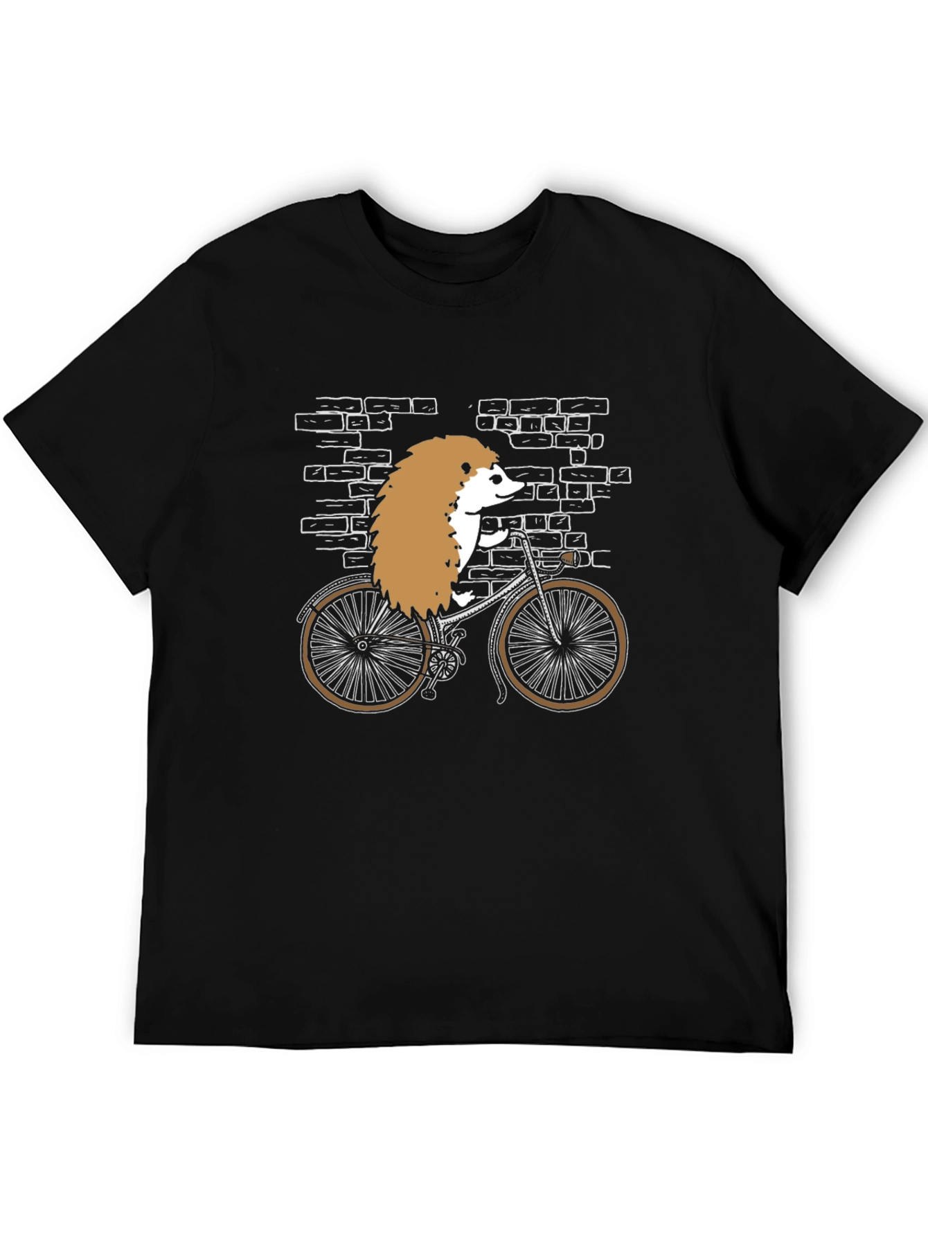 Hedgehog Riding Bicycle Graphic T-Shirt