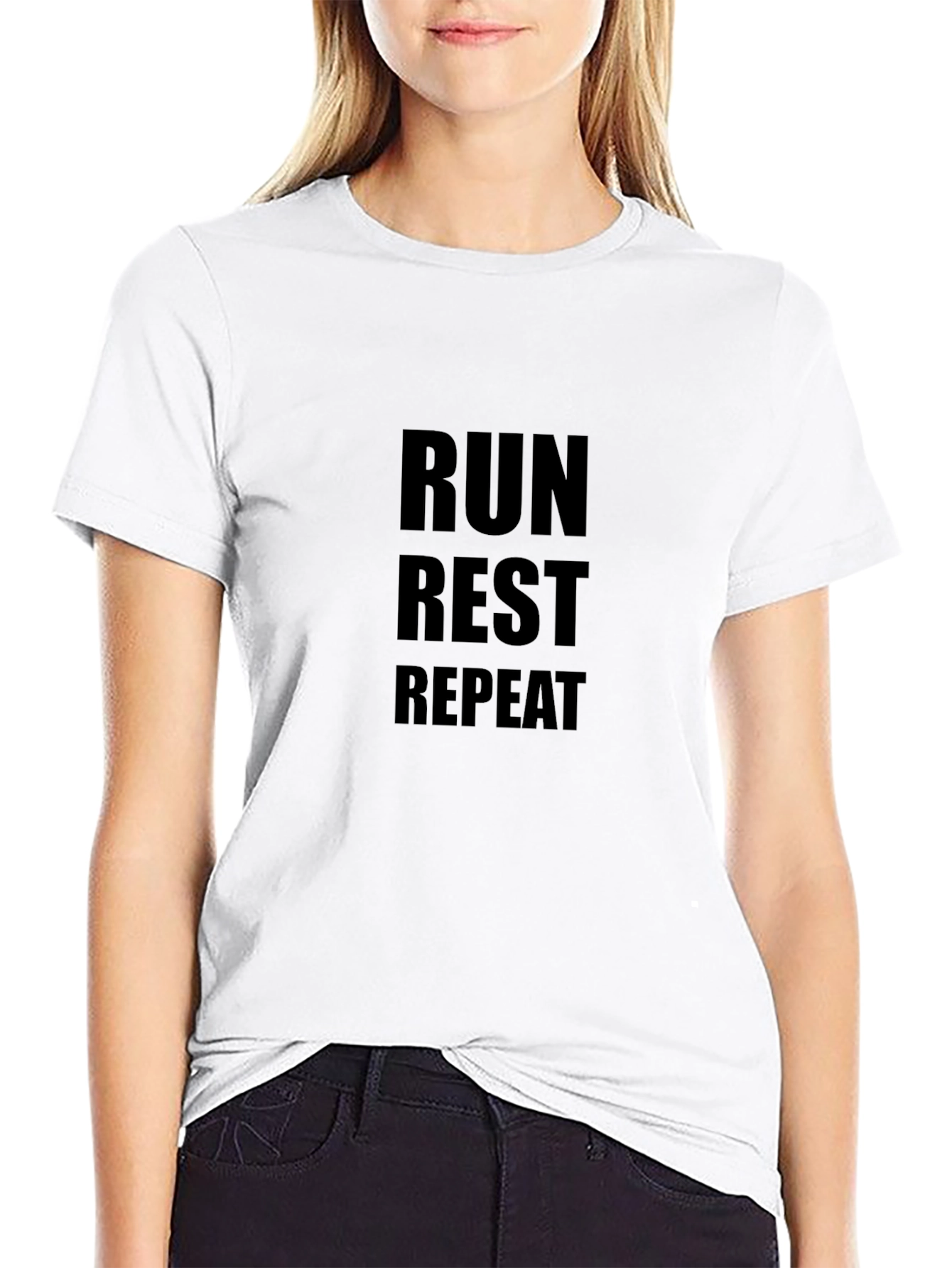 Run Rest Repeat Black Graphic Tee