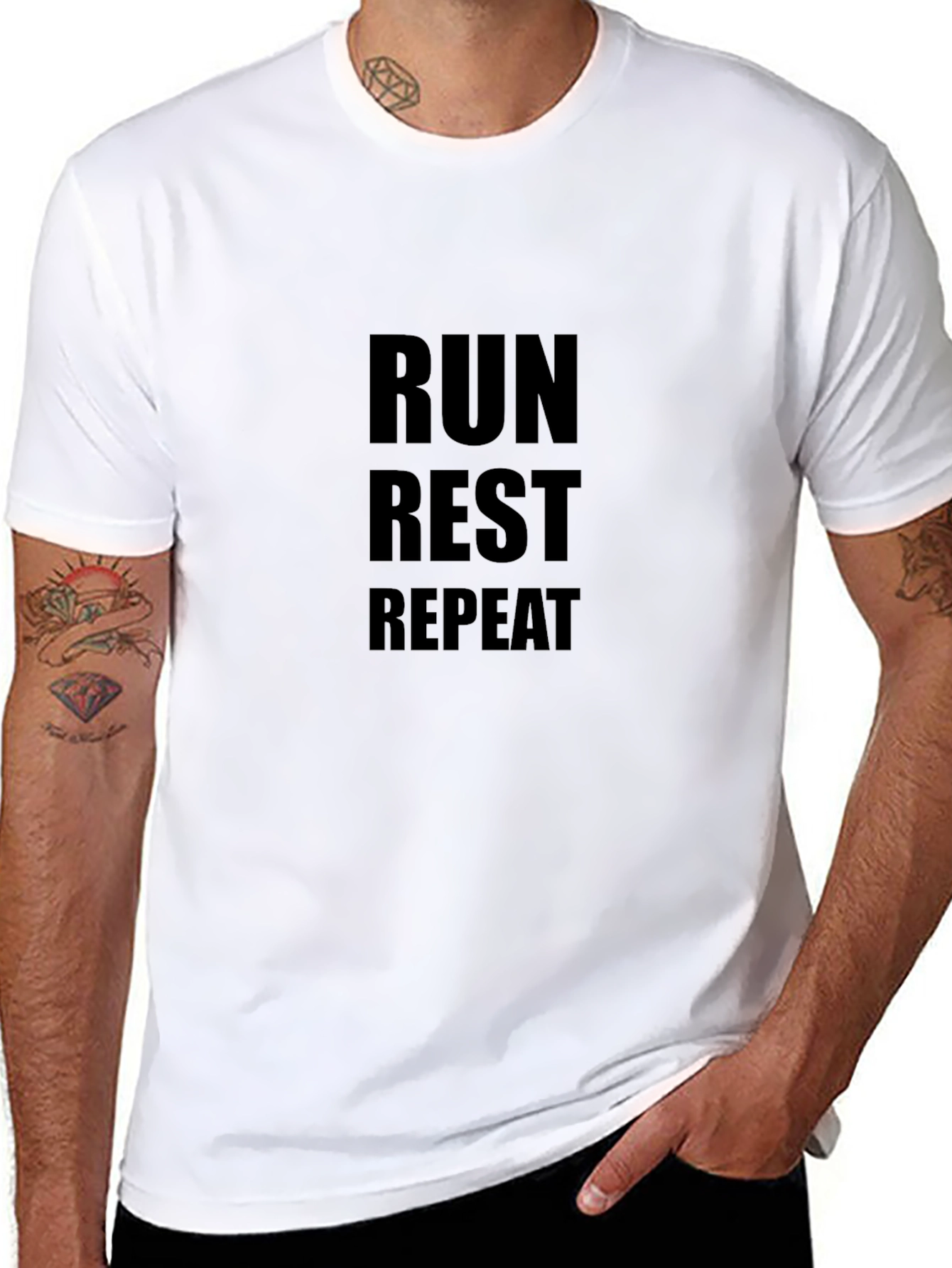 Run Rest Repeat Black Graphic Tee