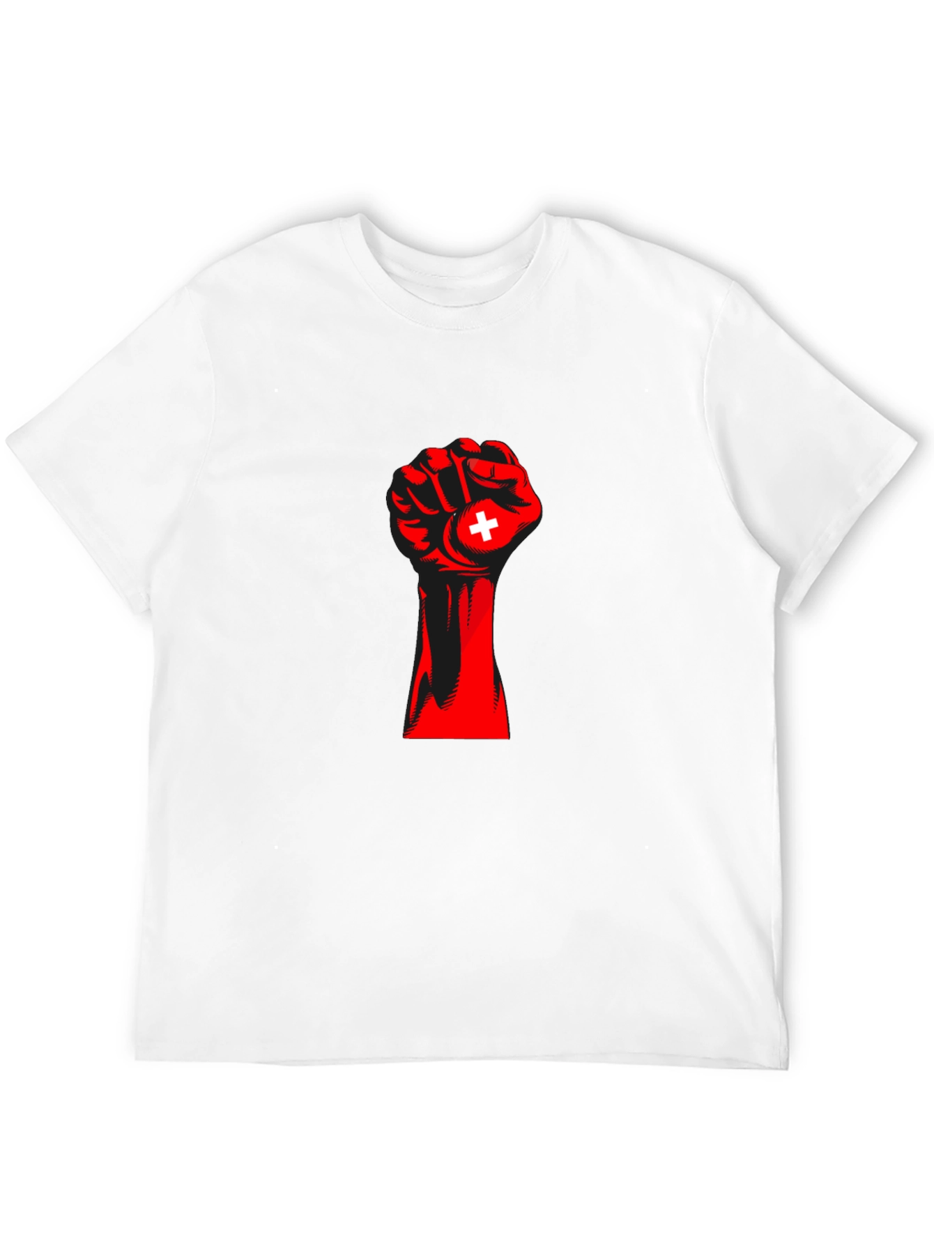 Red Fist Switzerland Flag Graphic Tee