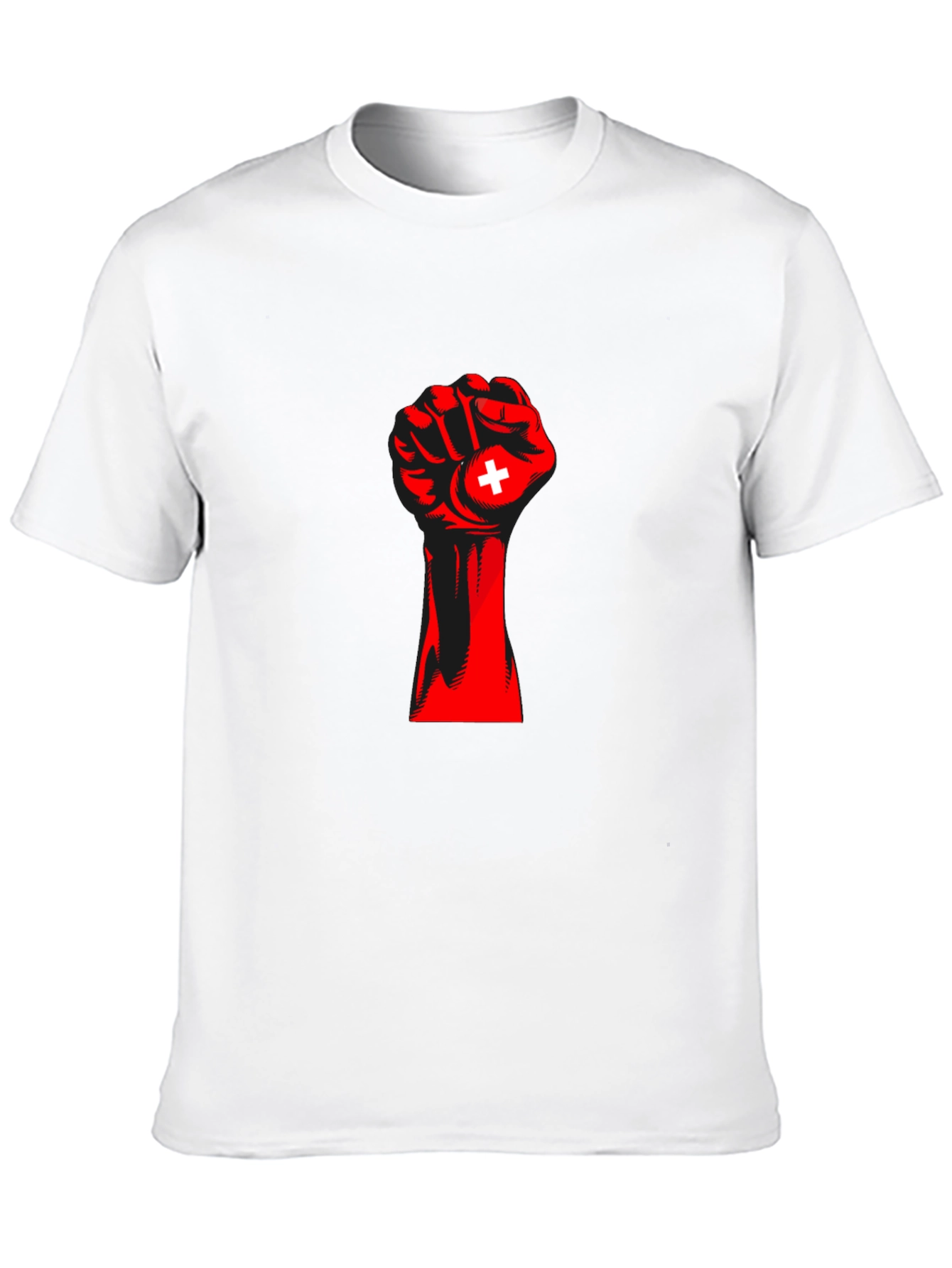 Red Fist Switzerland Flag Graphic Tee