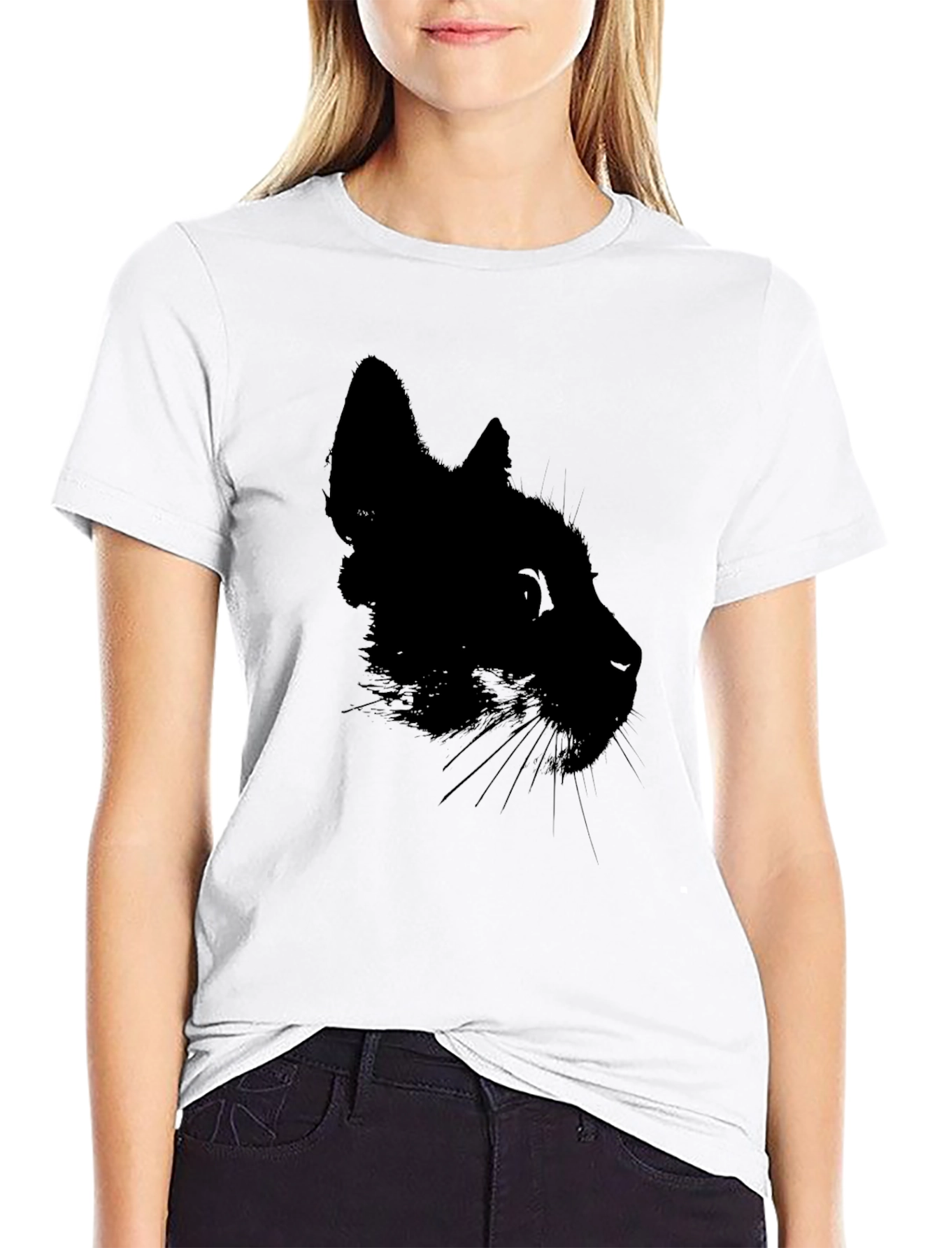 Black Cat Silhouette T-Shirt - Mens Graphic Tee
