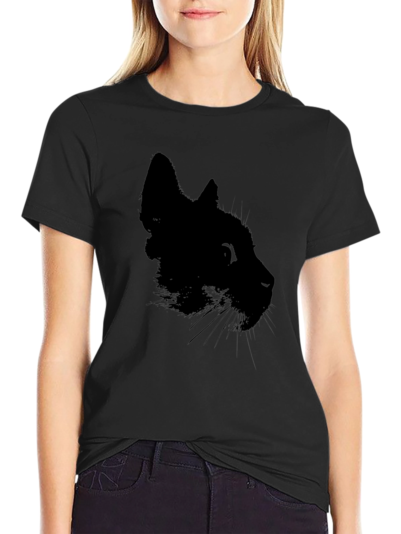 Black Cat Silhouette T-Shirt - Mens Graphic Tee