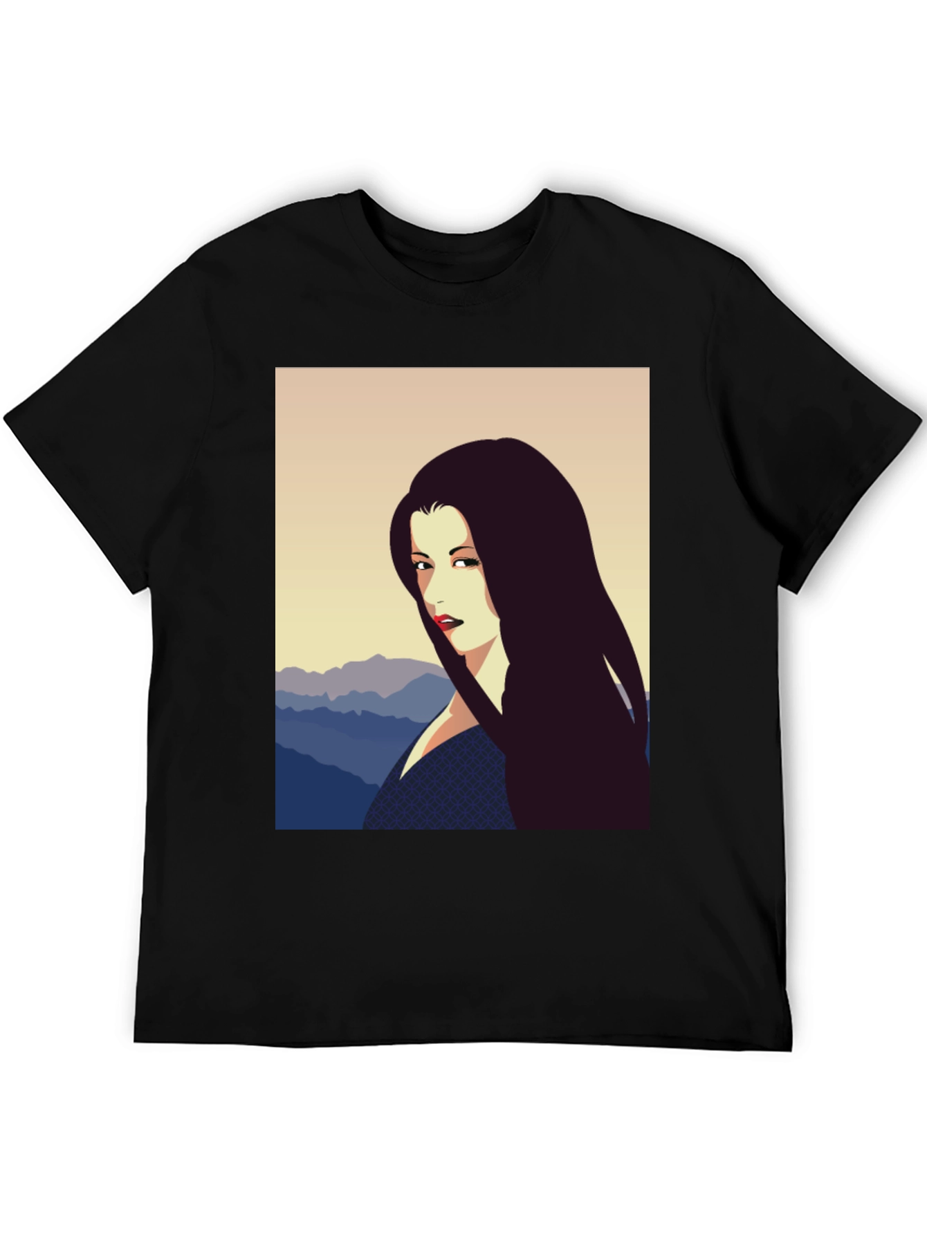 Woman Portrait Graphic Tee - Black