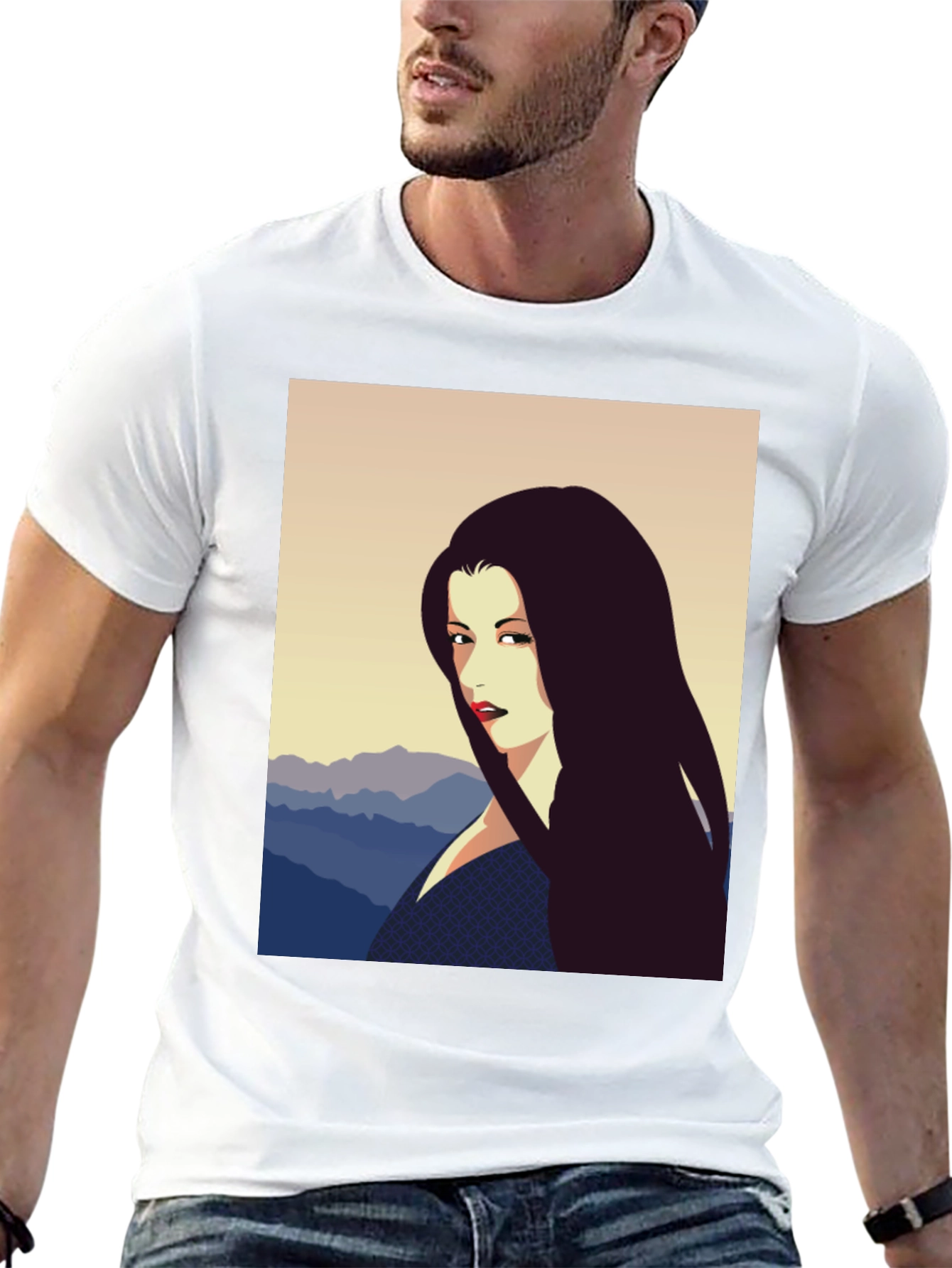 Woman Portrait Graphic Tee - Black