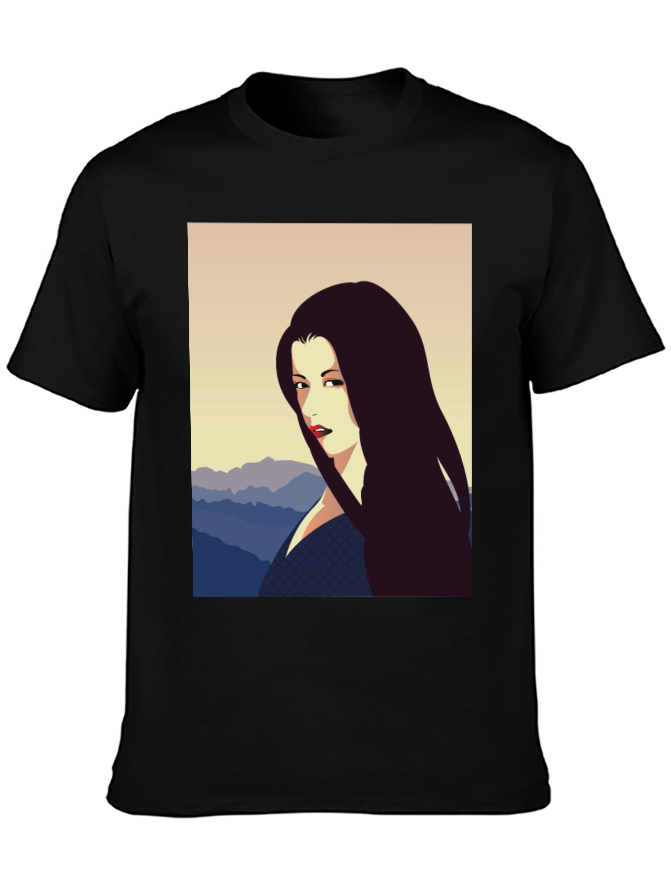 Woman Portrait Graphic Tee - Black