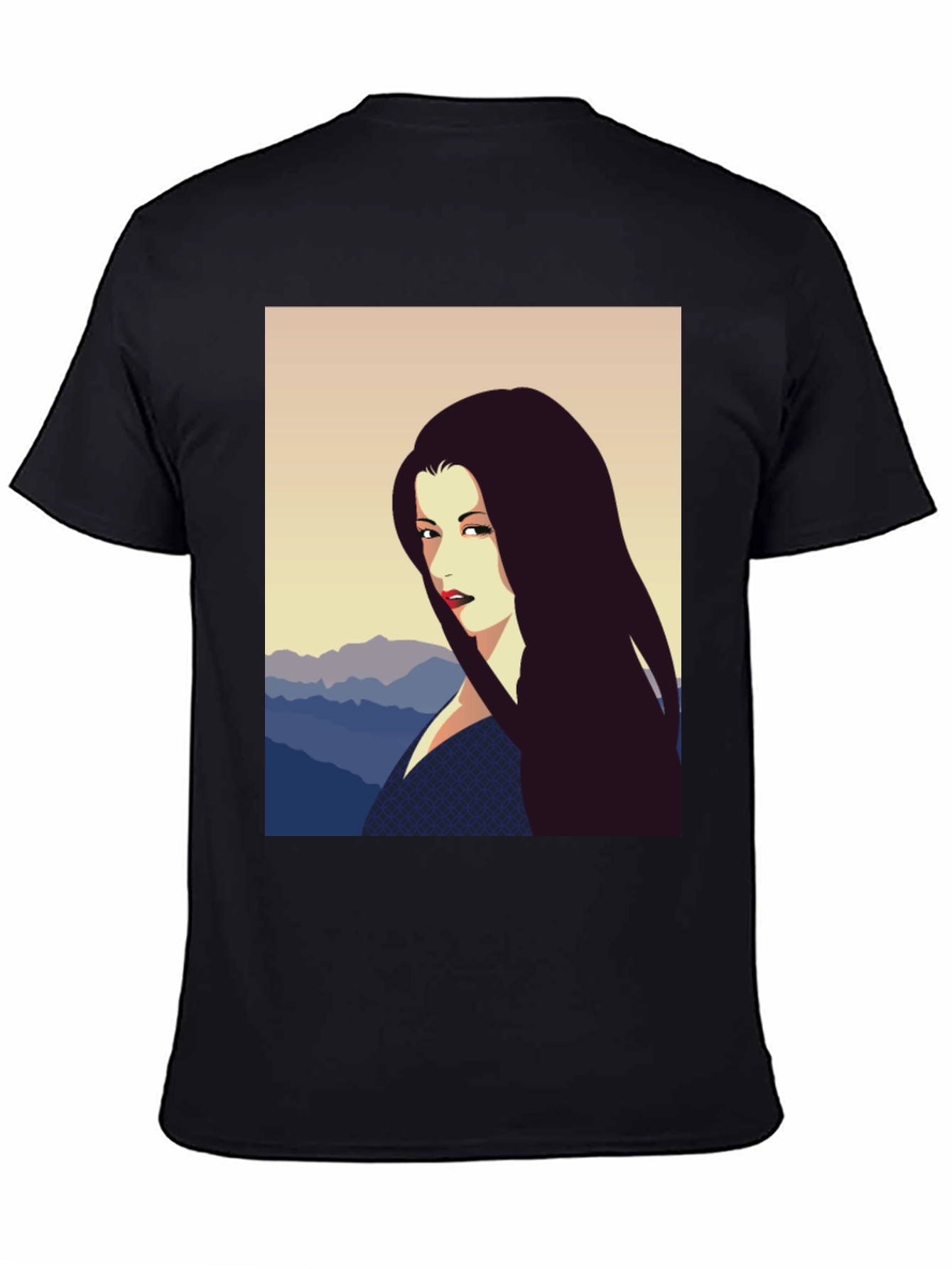 Woman Portrait Graphic Tee - Black