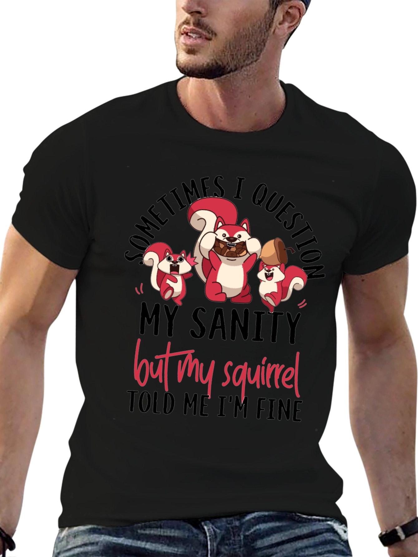Squirrel Sanity Mens Graphic Tee