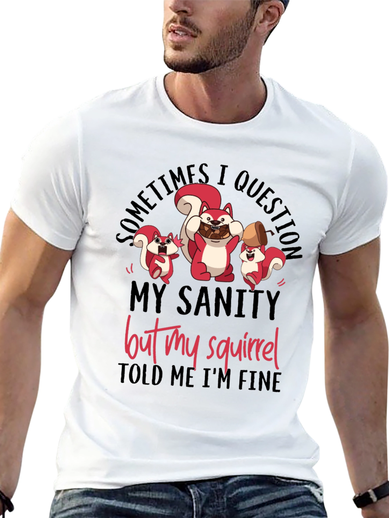 Squirrel Sanity Mens Graphic Tee