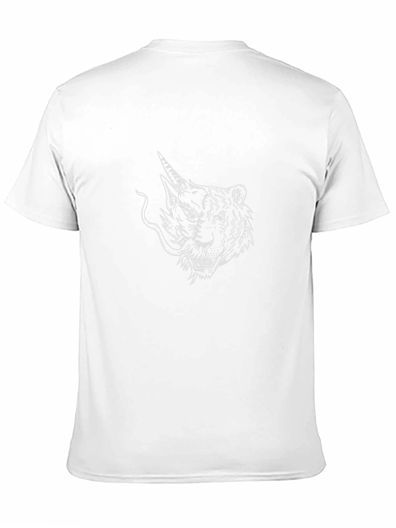 Black T-Shirt with Dragon Tiger Graphic