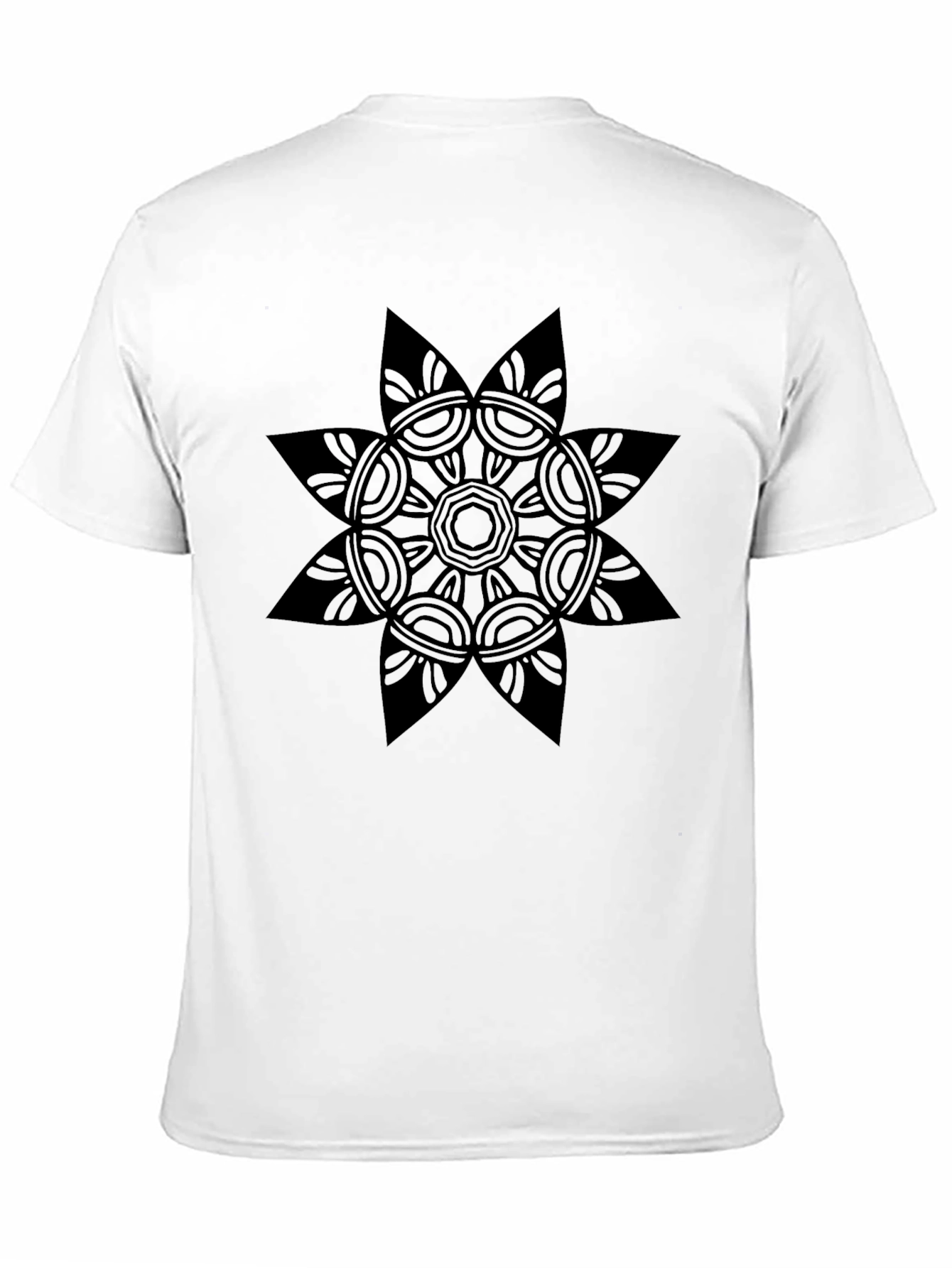 Geometric Mandala Graphic Black T-Shirt