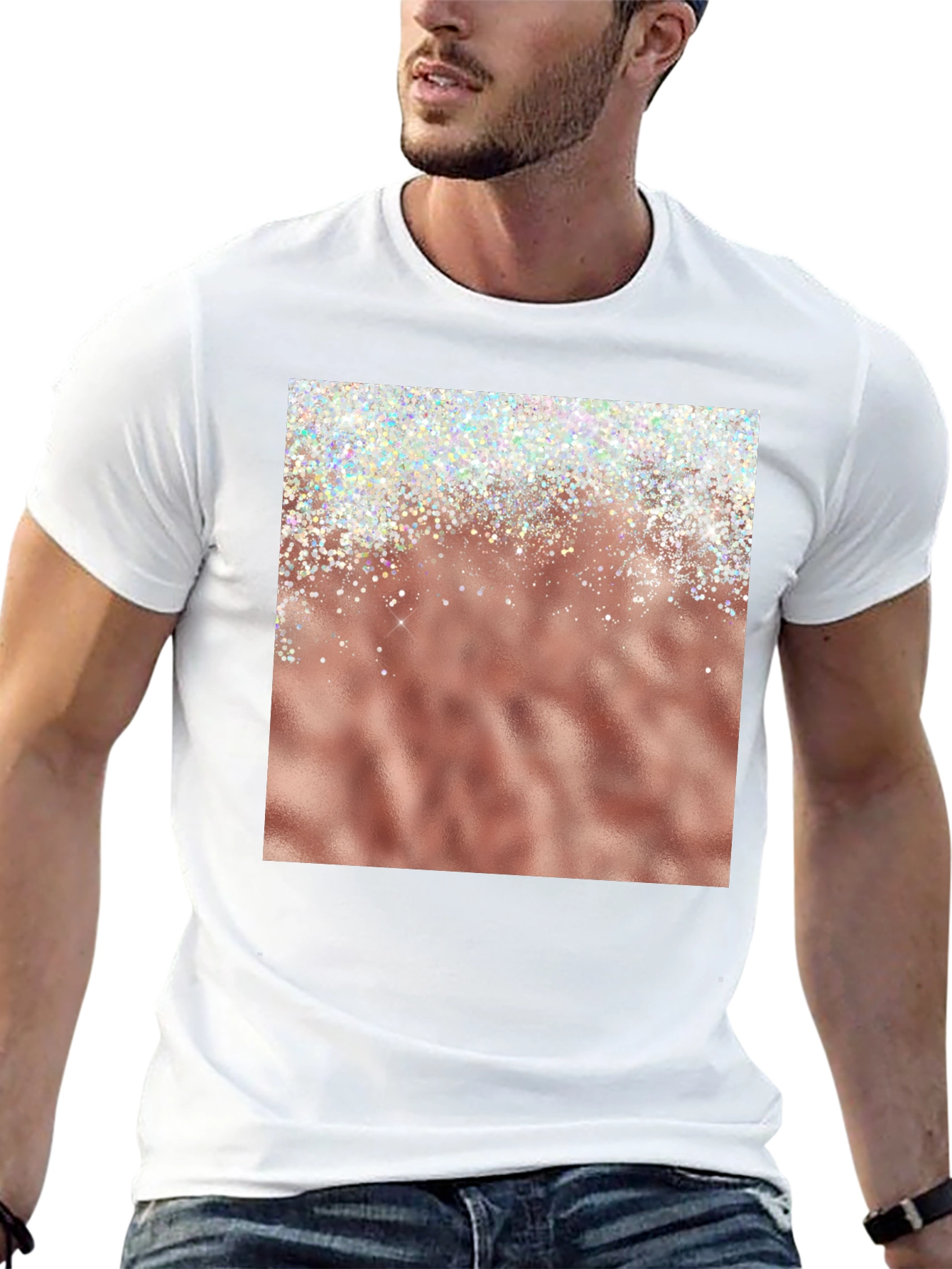Rose Gold Sparkle Graphic Tee