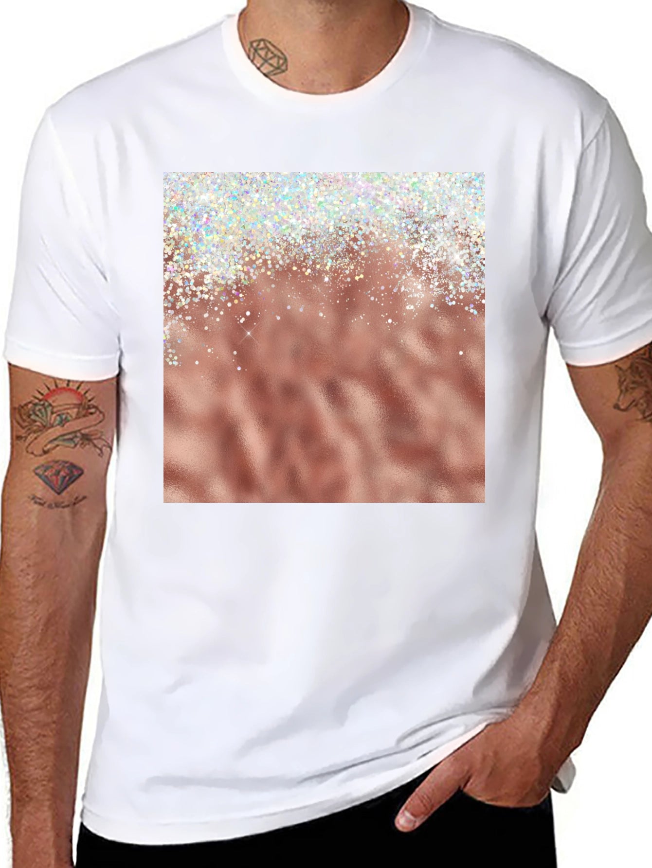 Rose Gold Sparkle Graphic Tee