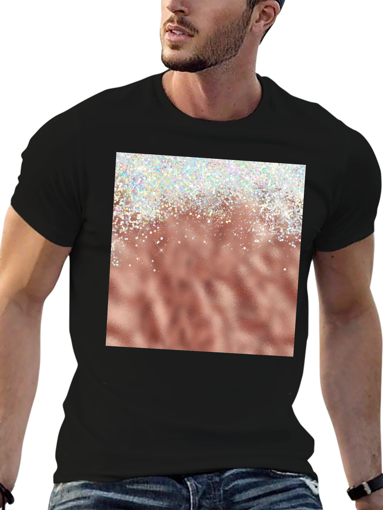 Rose Gold Sparkle Graphic Tee