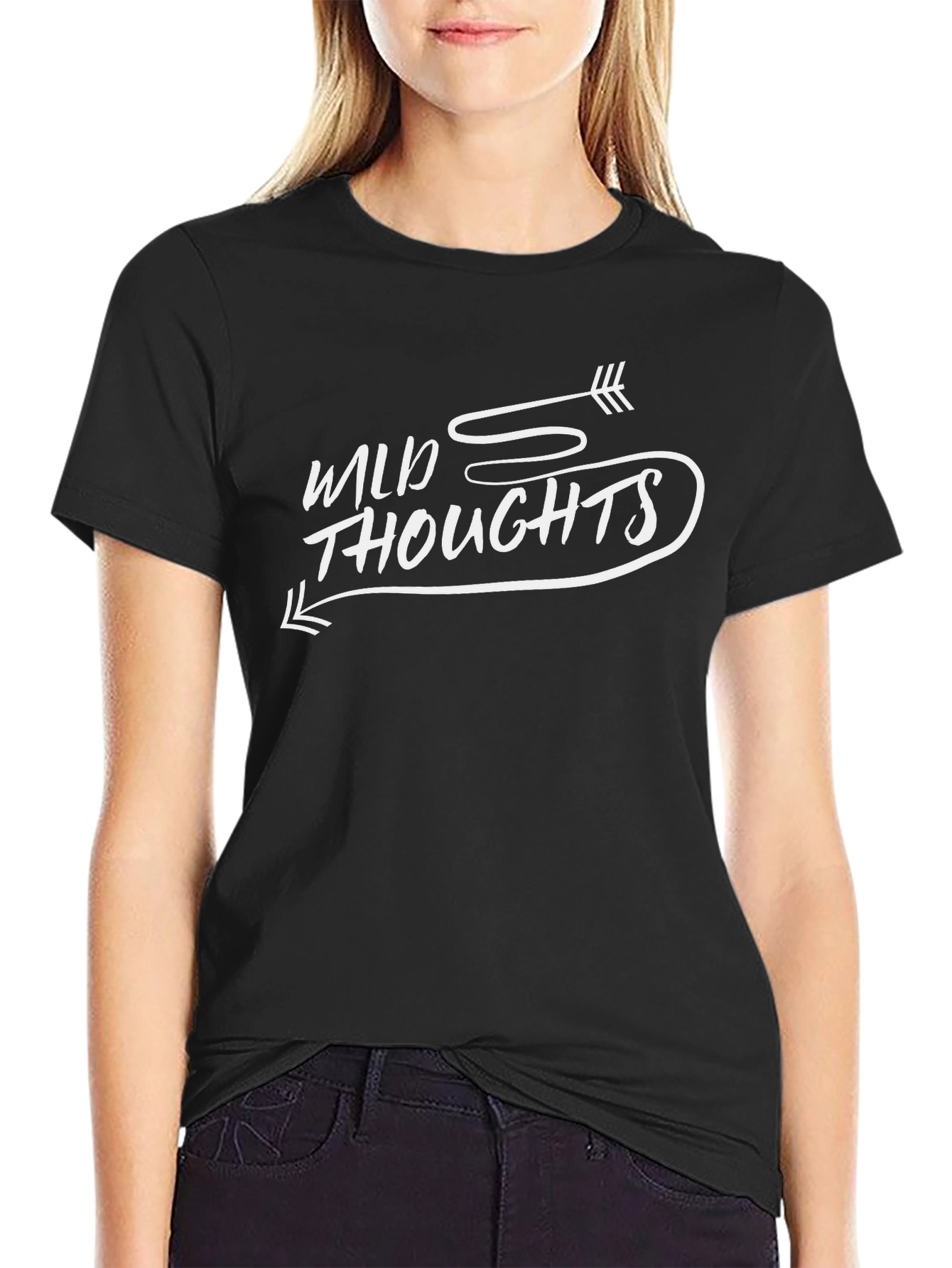 Wild Thoughts Graphic Tee - Black Cotton T-Shirt