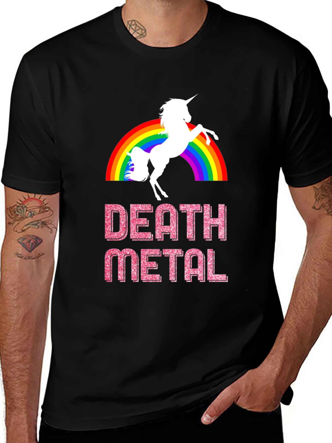 Death Metal Unicorn Rainbow T-Shirt