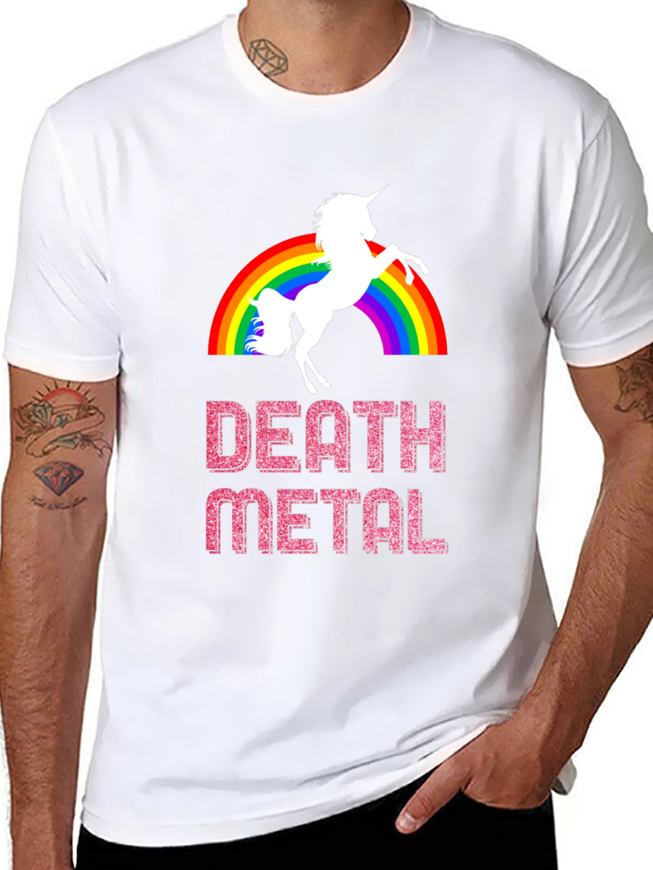 Death Metal Unicorn Rainbow T-Shirt