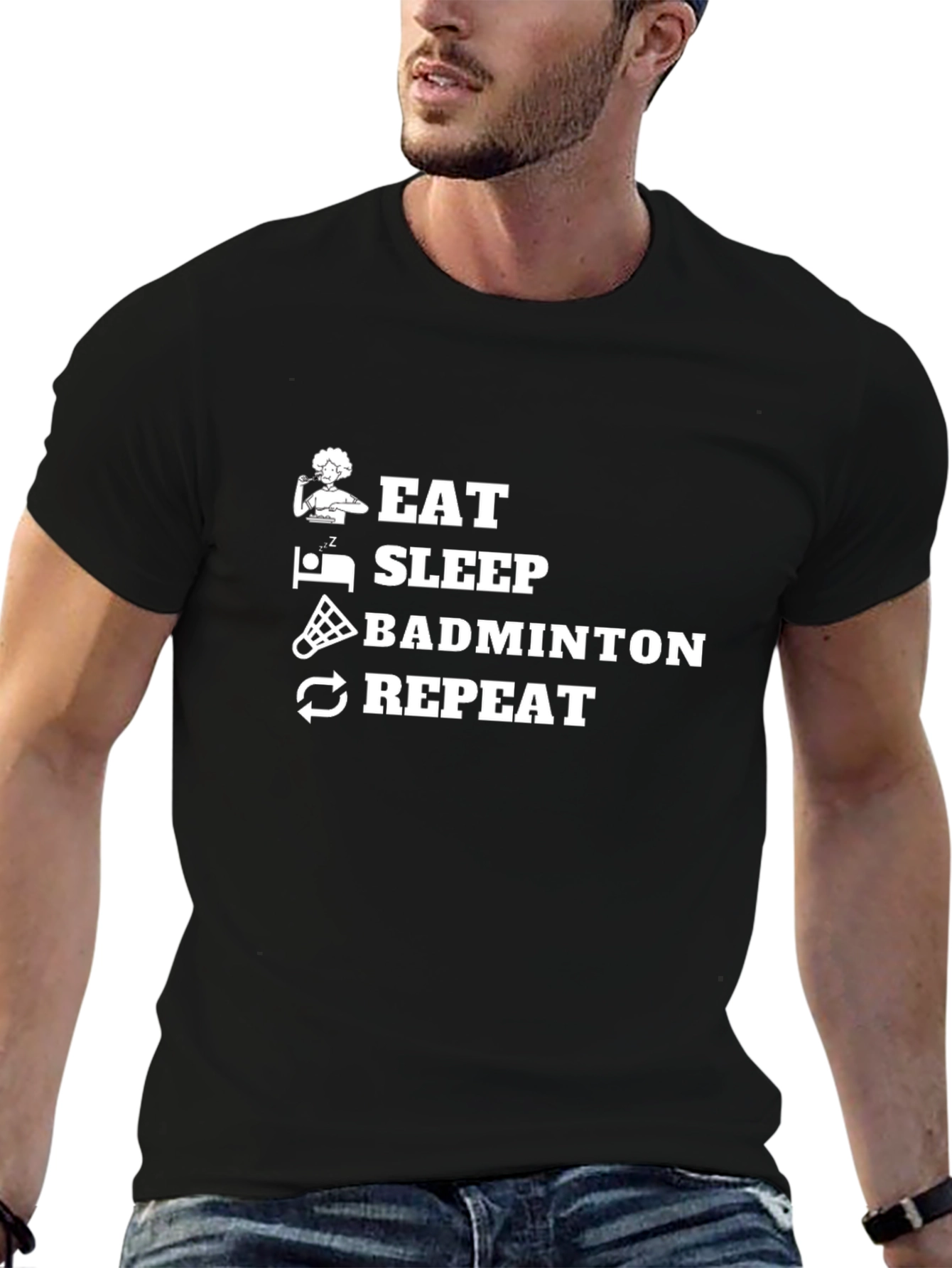 Eat Sleep Badminton Repeat T-Shirt