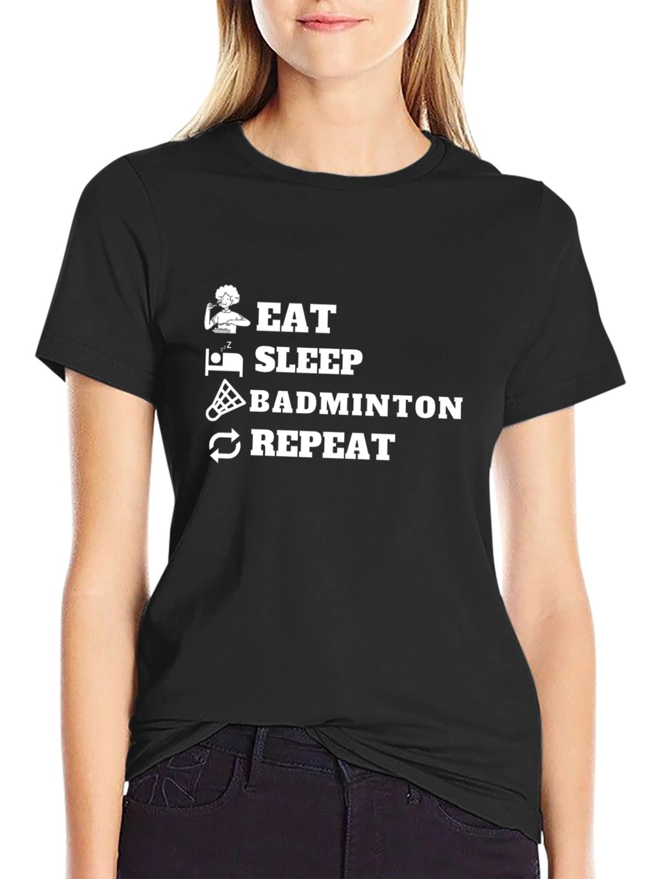 Eat Sleep Badminton Repeat T-Shirt