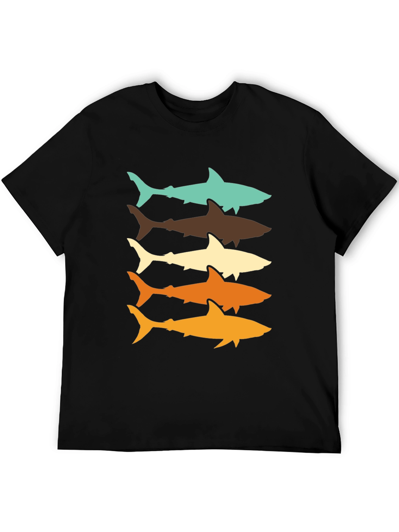 Retro Shark Stack T-Shirt - Cool Ocean Life Tee