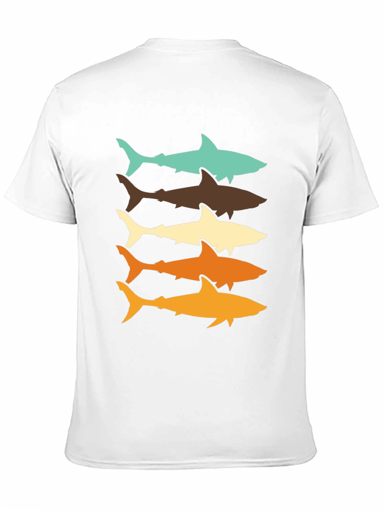 Retro Shark Stack T-Shirt - Cool Ocean Life Tee