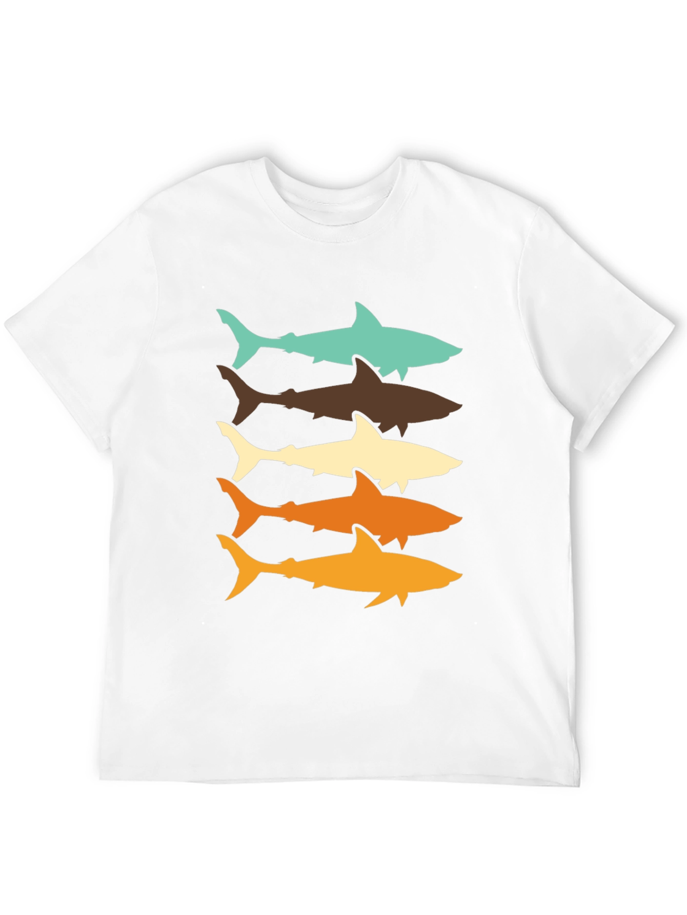 Retro Shark Stack T-Shirt - Cool Ocean Life Tee