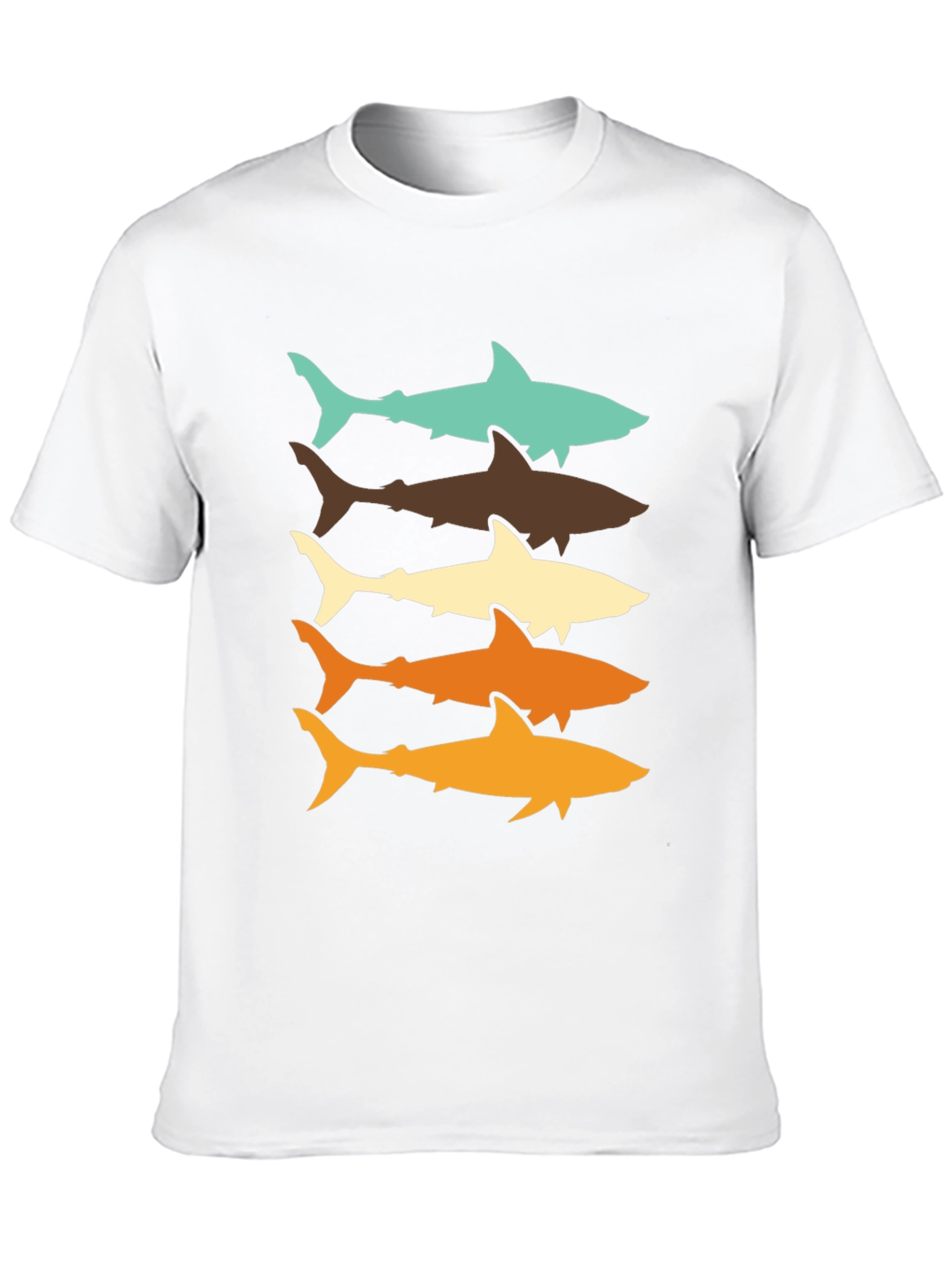 Retro Shark Stack T-Shirt - Cool Ocean Life Tee