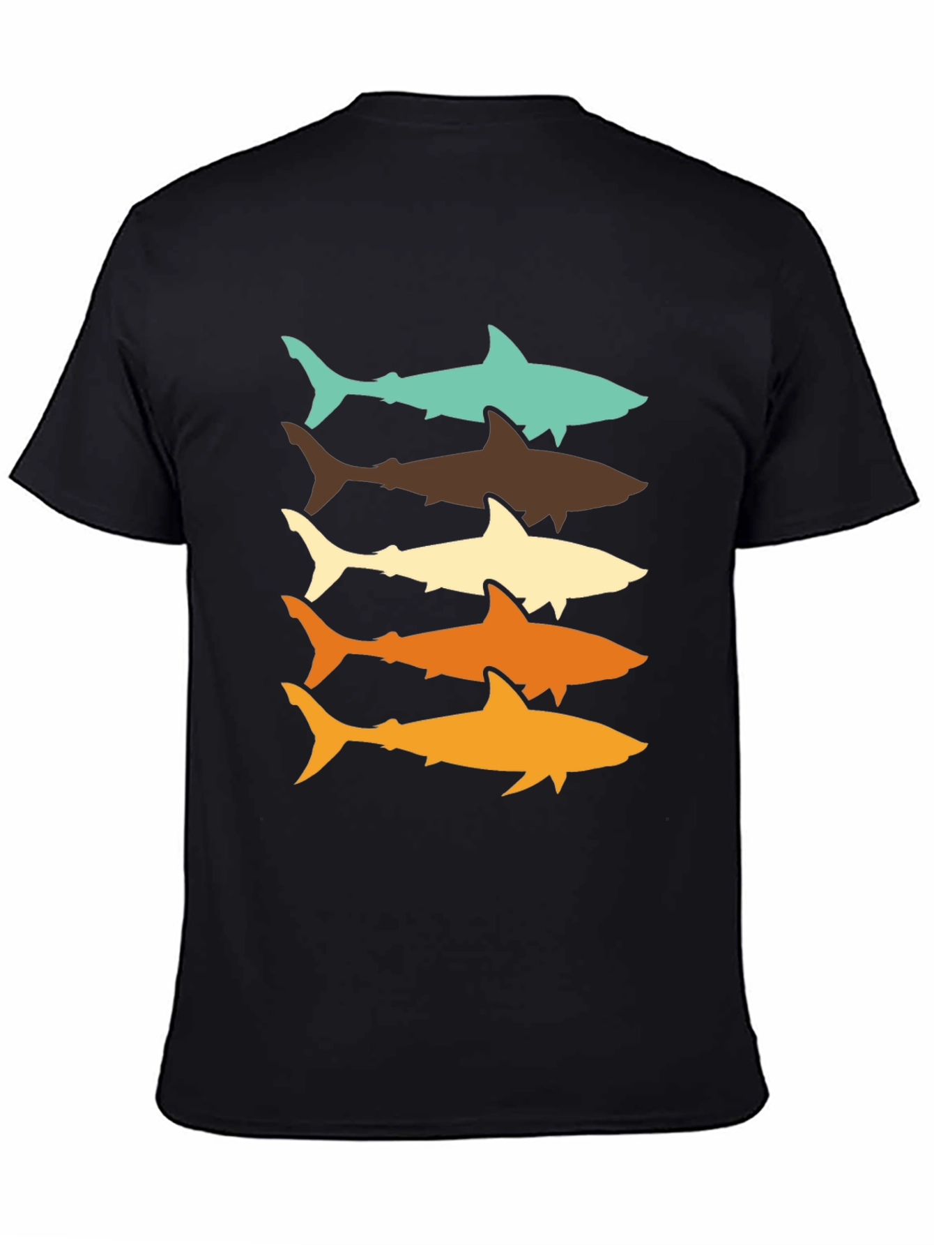 Retro Shark Stack T-Shirt - Cool Ocean Life Tee