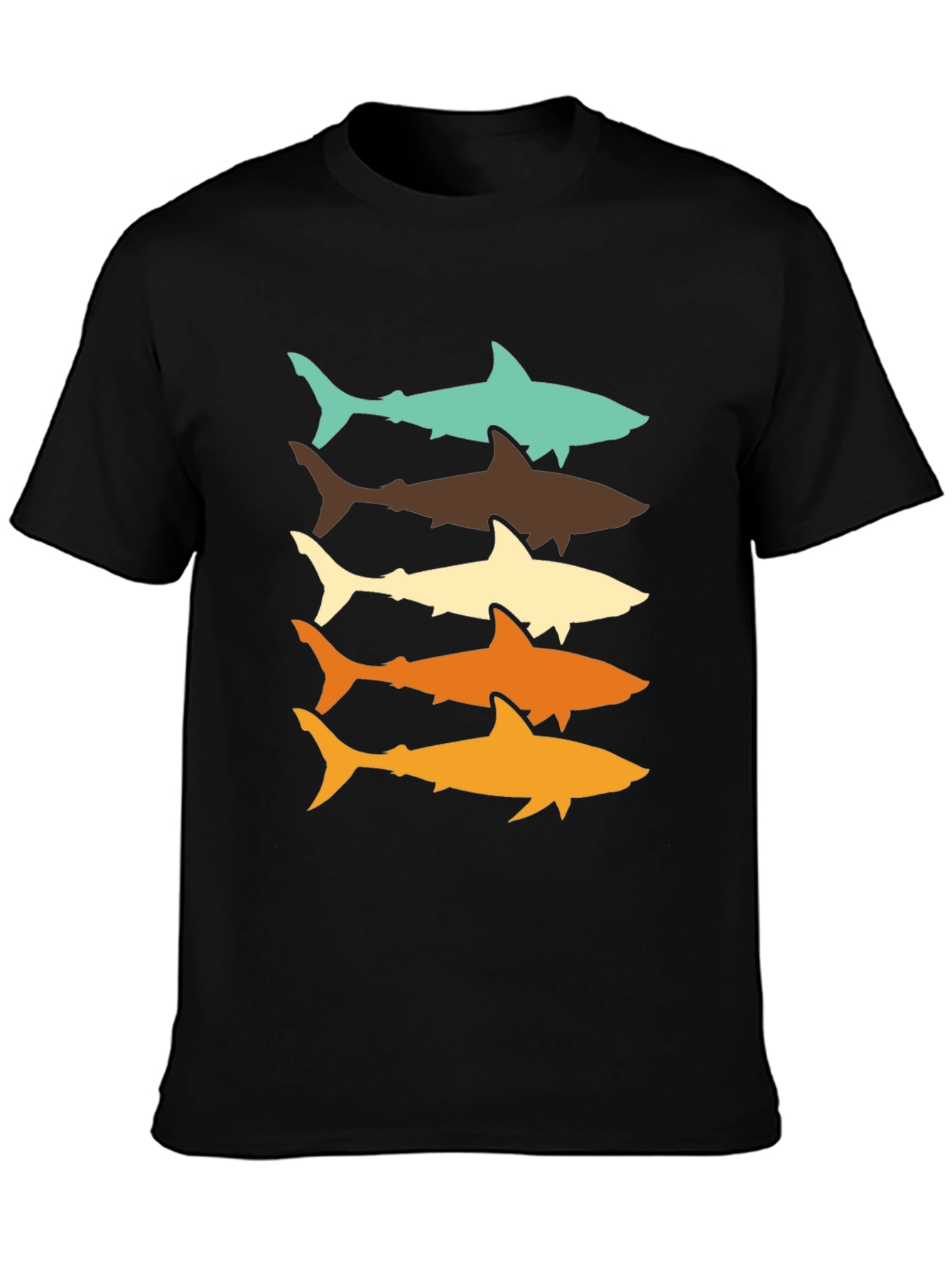 Retro Shark Stack T-Shirt - Cool Ocean Life Tee