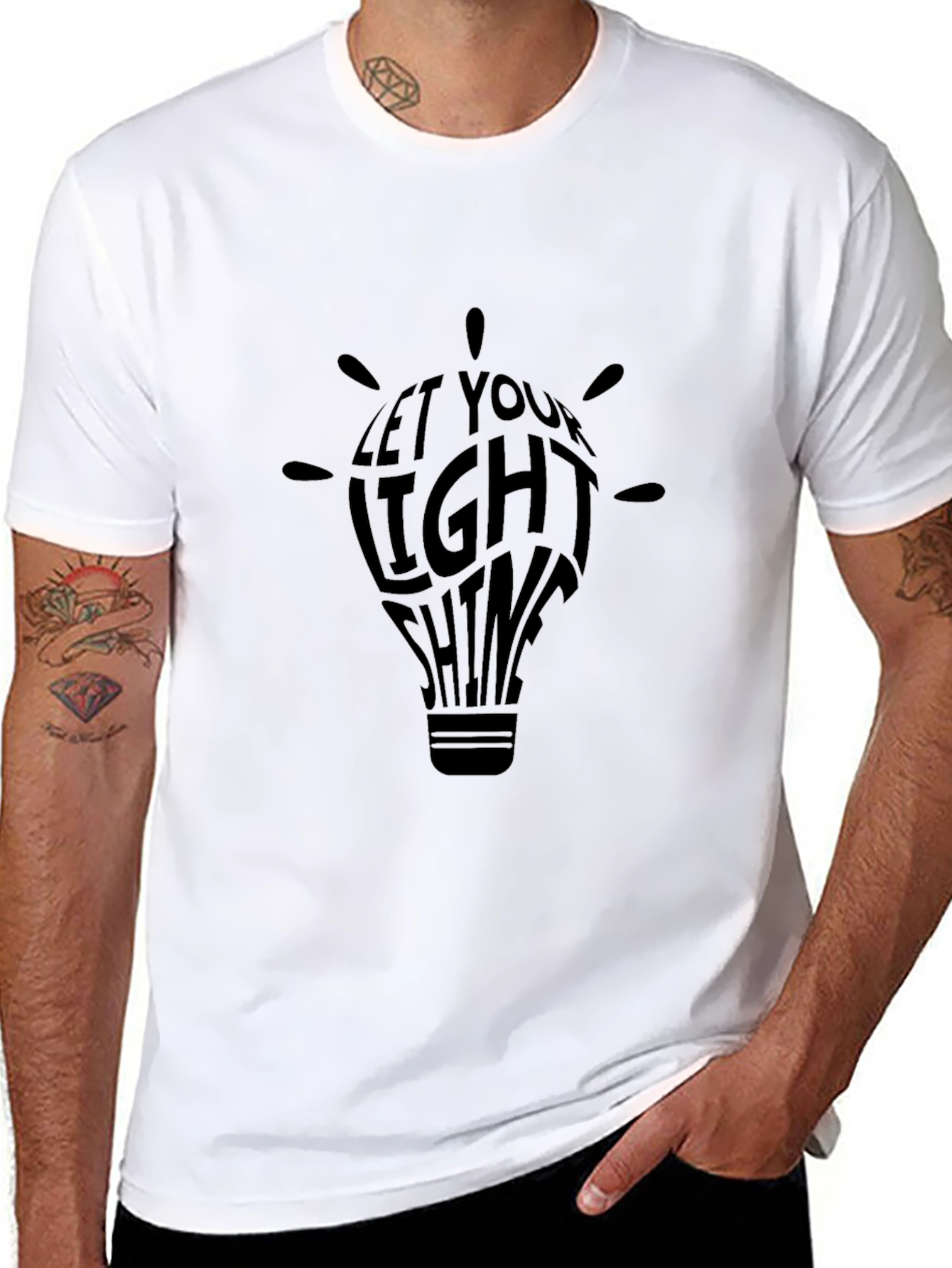 Let Your Light Shine Black Graphic T-Shirt