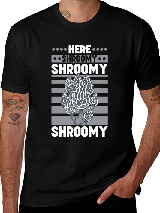 Here Shroomy Graphic Tee - Morel Mushroom Lovers Shirt