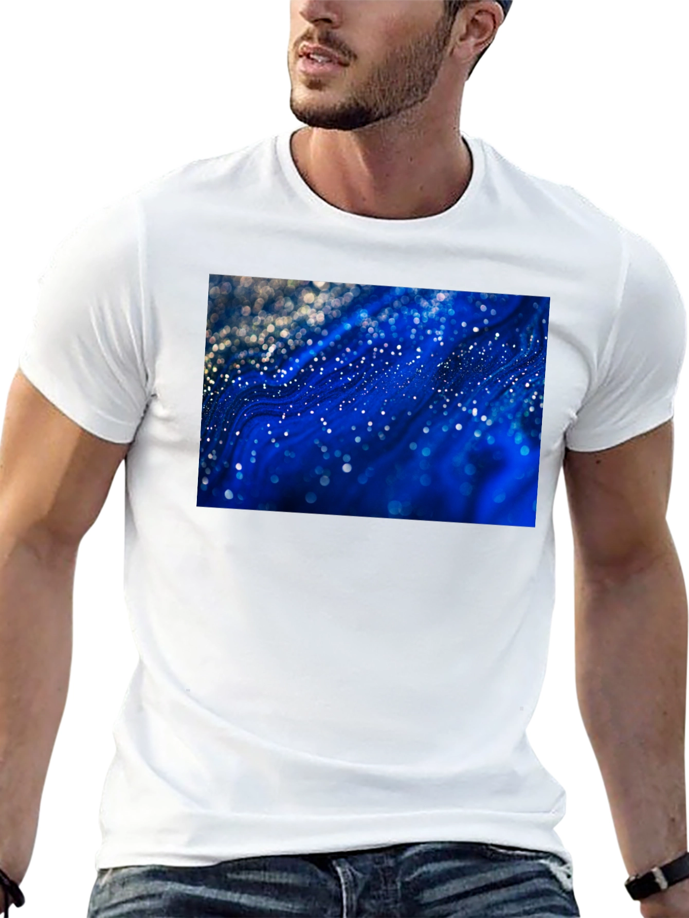 Abstract Galaxy Print Black T-Shirt
