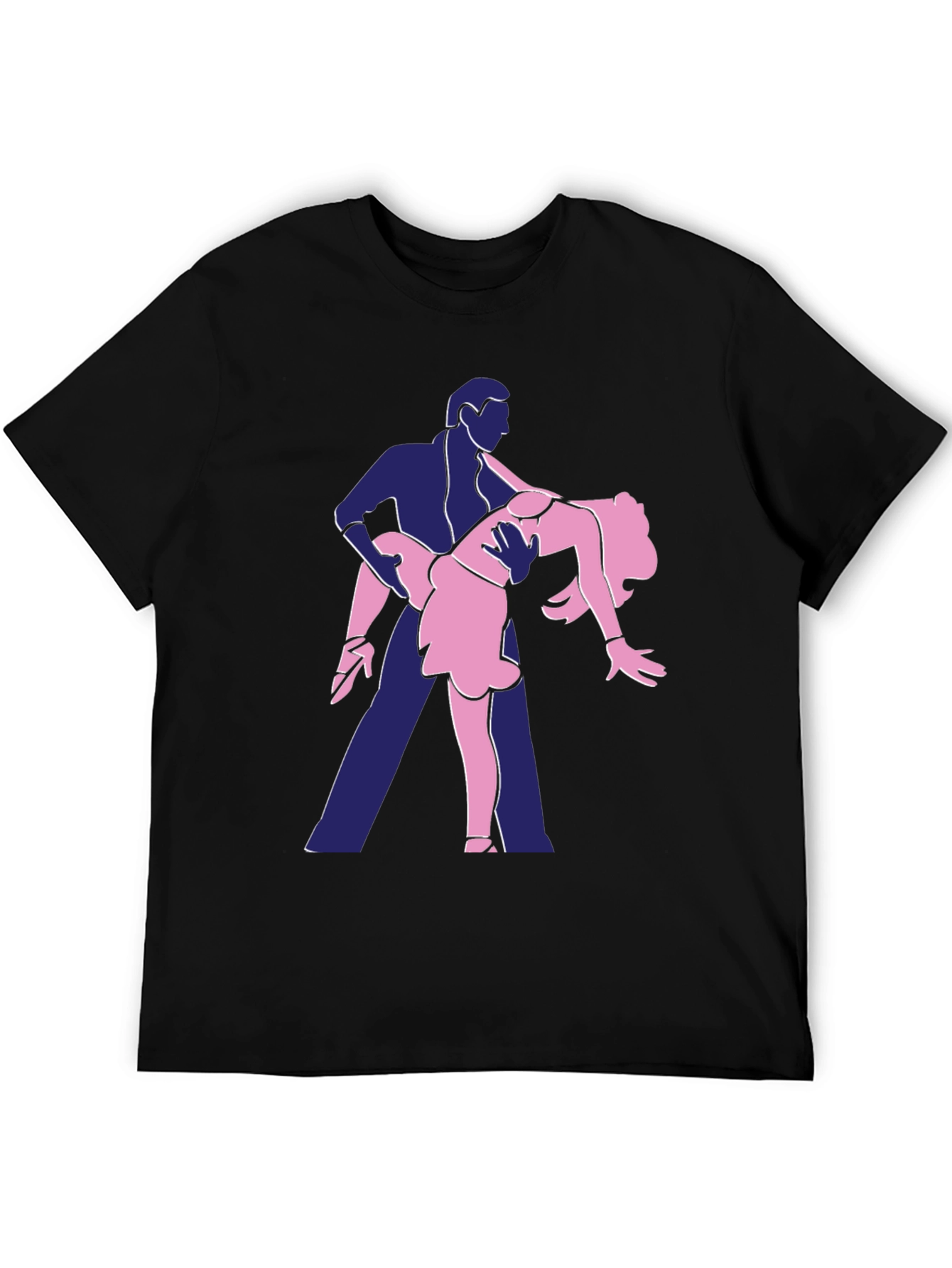 Dancing Duo Graphic Tee - Fun Black T-Shirt