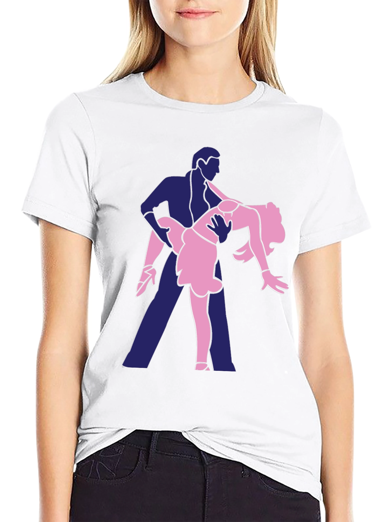 Dancing Duo Graphic Tee - Fun Black T-Shirt