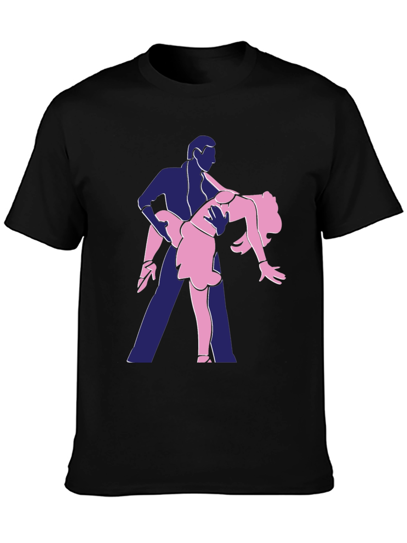 Dancing Duo Graphic Tee - Fun Black T-Shirt