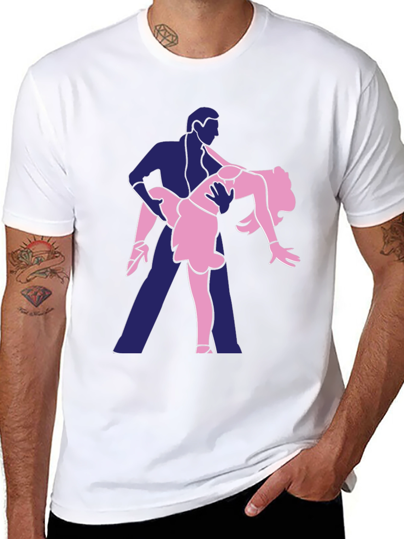 Dancing Duo Graphic Tee - Fun Black T-Shirt