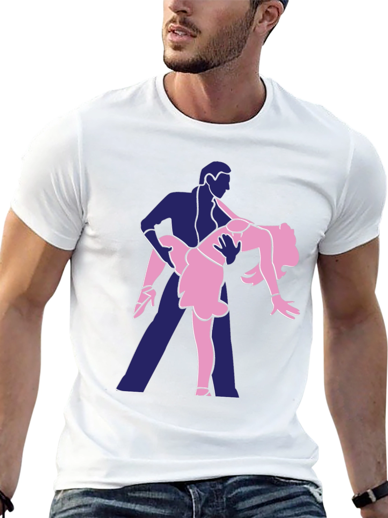 Dancing Duo Graphic Tee - Fun Black T-Shirt