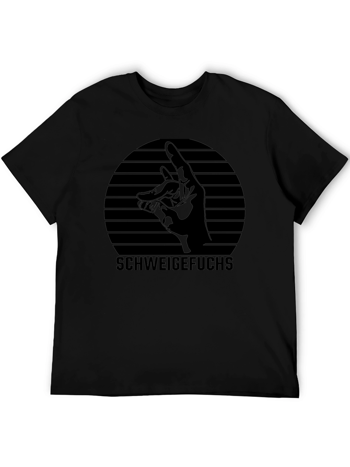 Schweige Fuchs Black Graphic T-Shirt