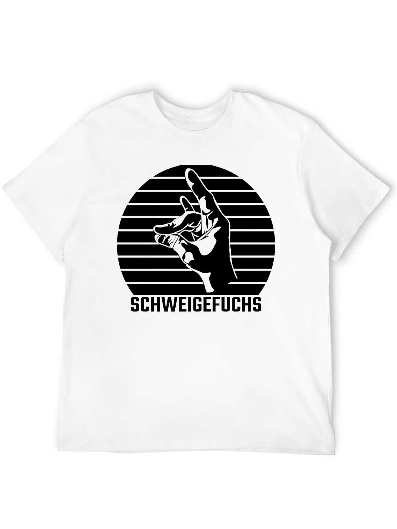 Schweige Fuchs Black Graphic T-Shirt