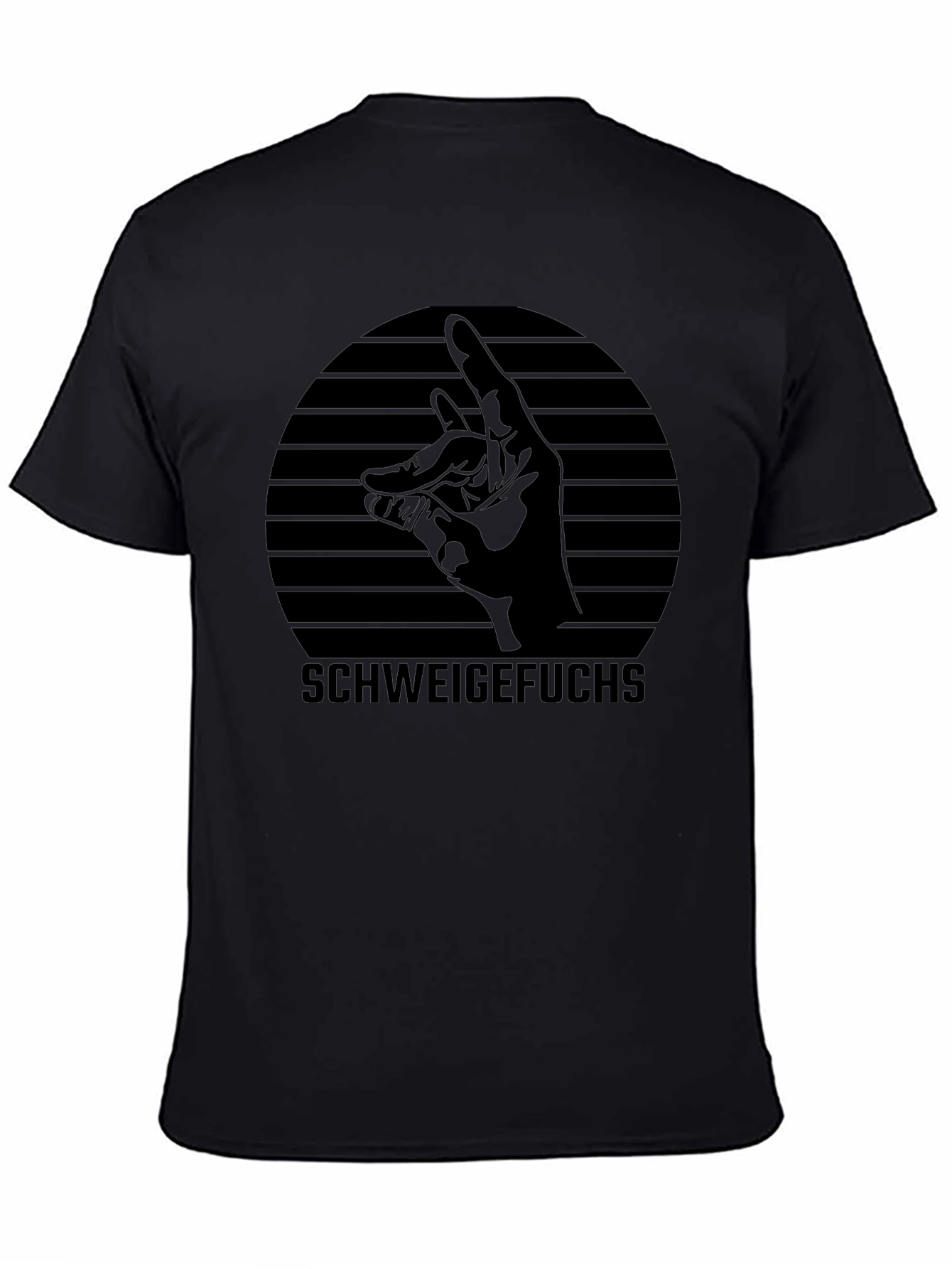 Schweige Fuchs Black Graphic T-Shirt