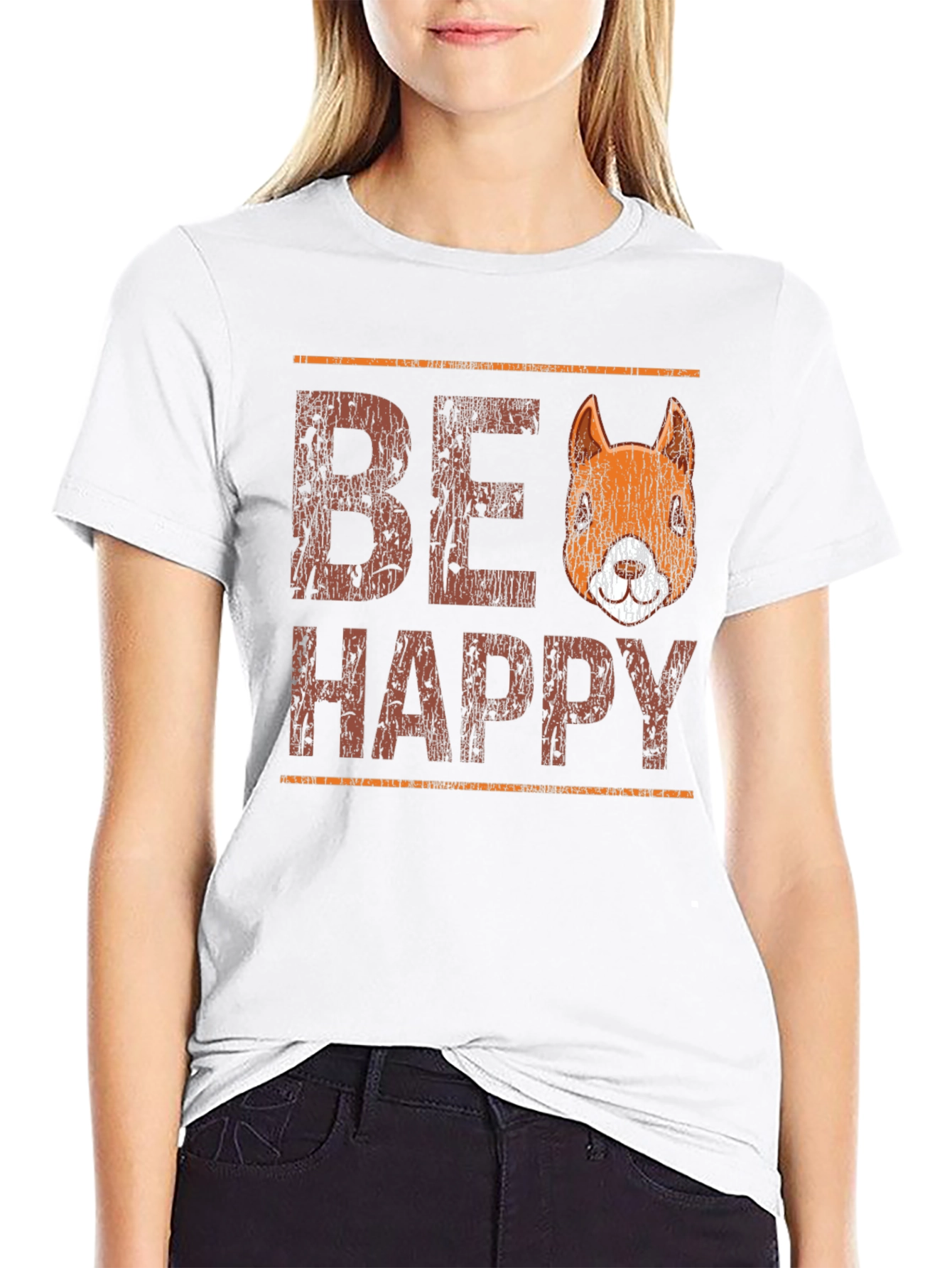 Be Happy Squirrel Graphic T-Shirt