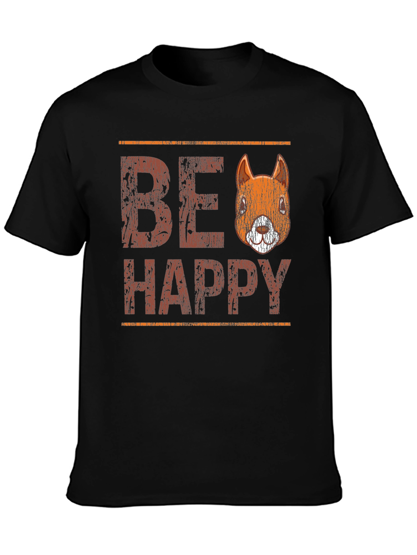 Be Happy Squirrel Graphic T-Shirt