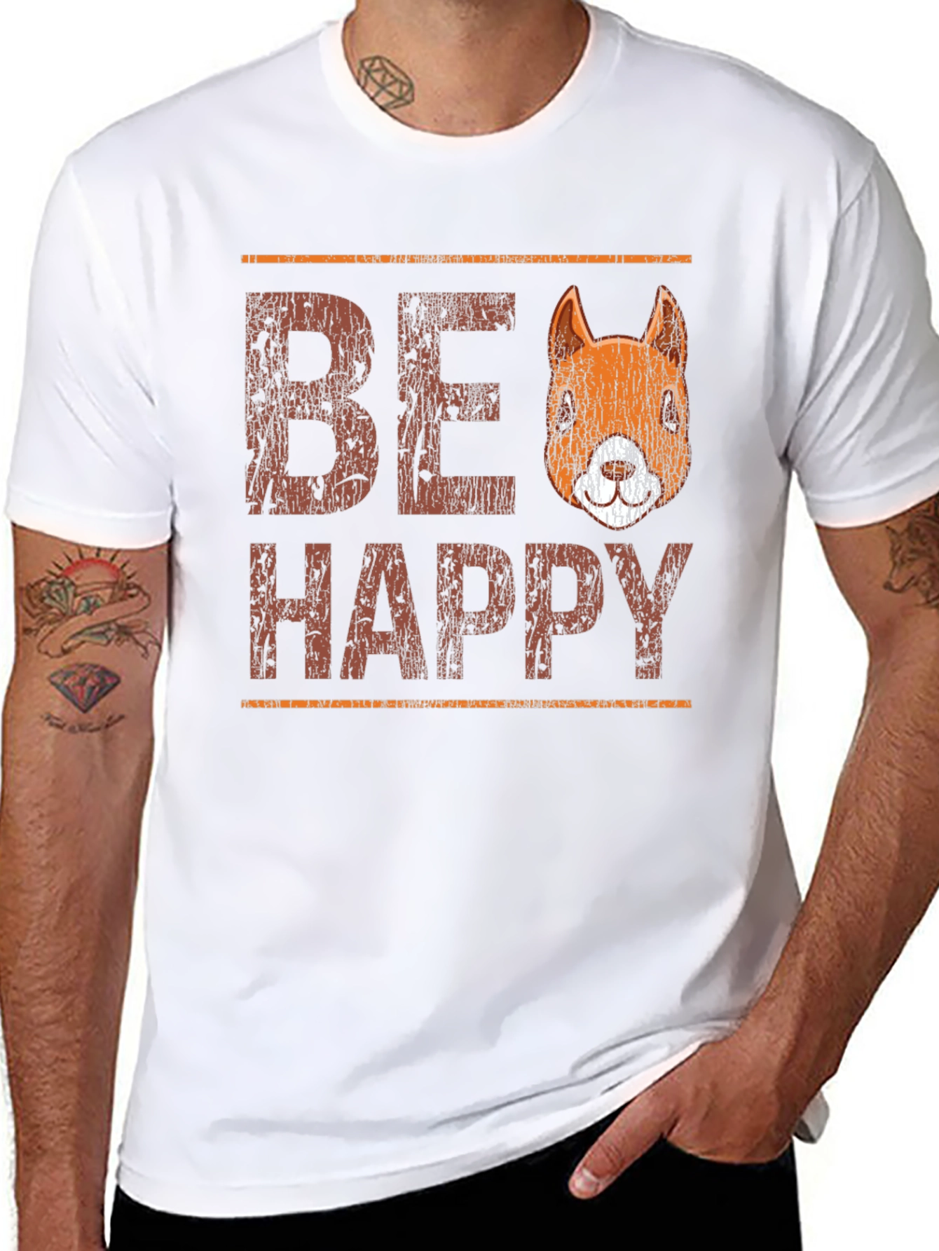Be Happy Squirrel Graphic T-Shirt