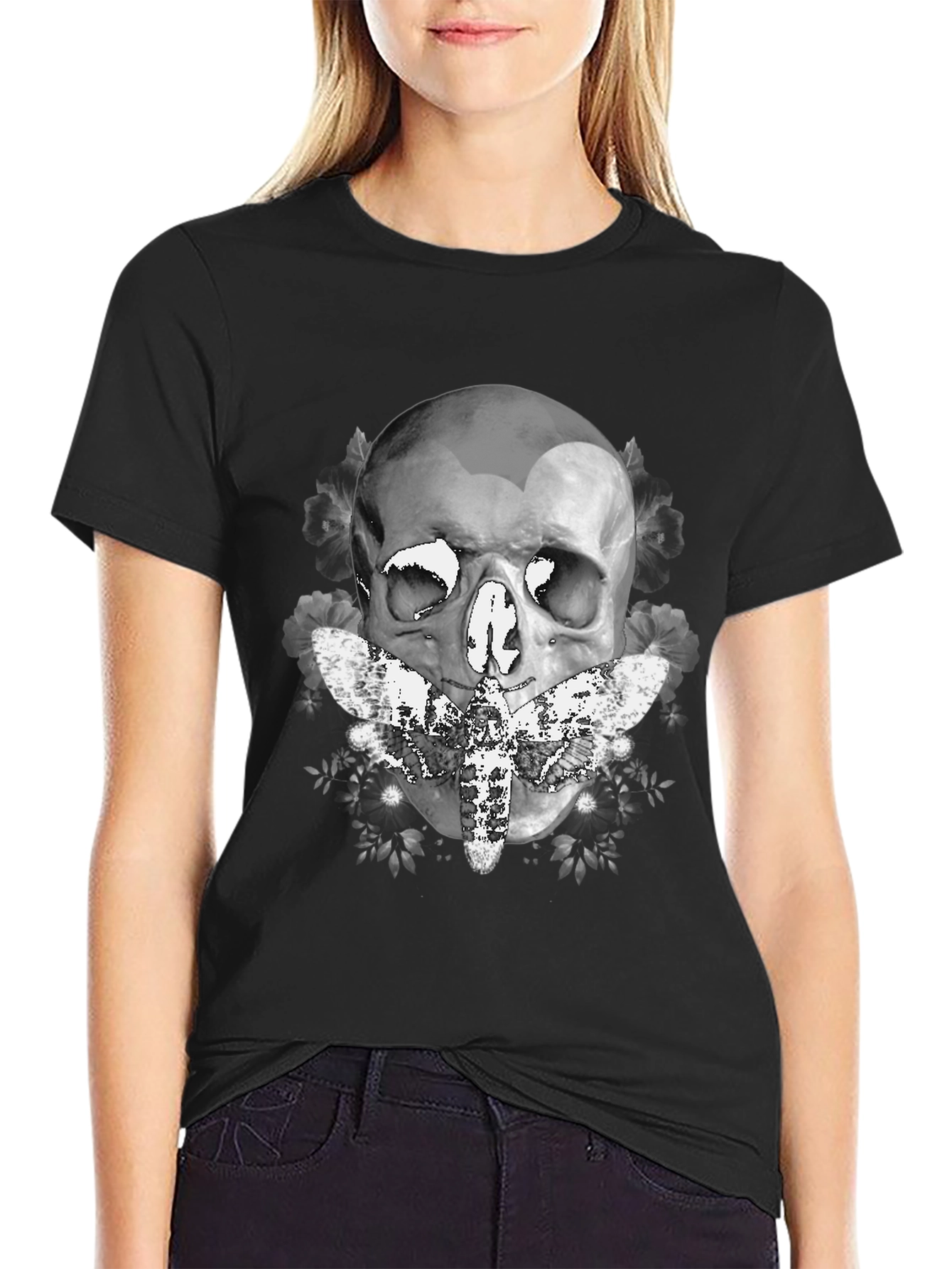 Skull & Moth Graphic T-Shirt