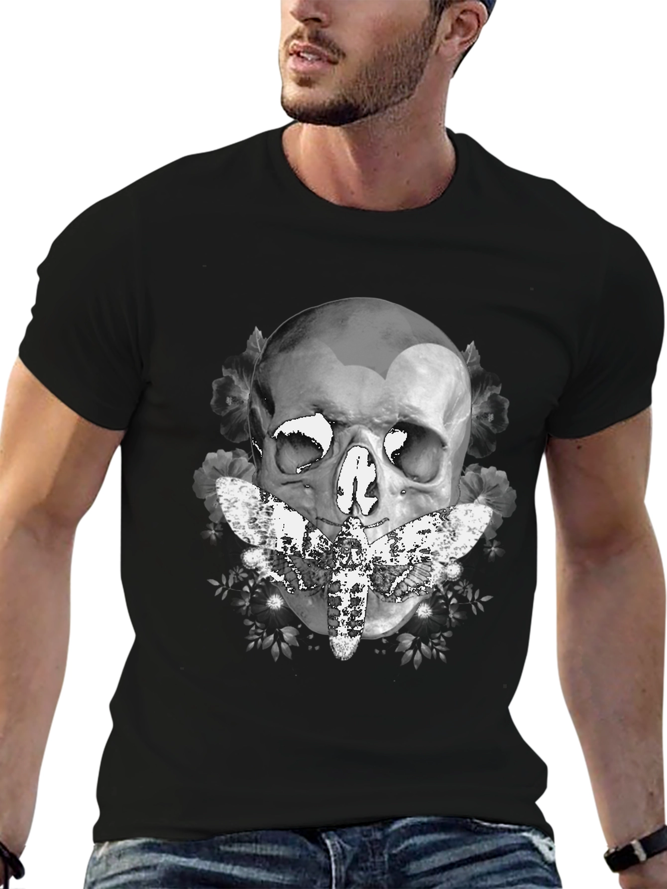 Skull & Moth Graphic T-Shirt