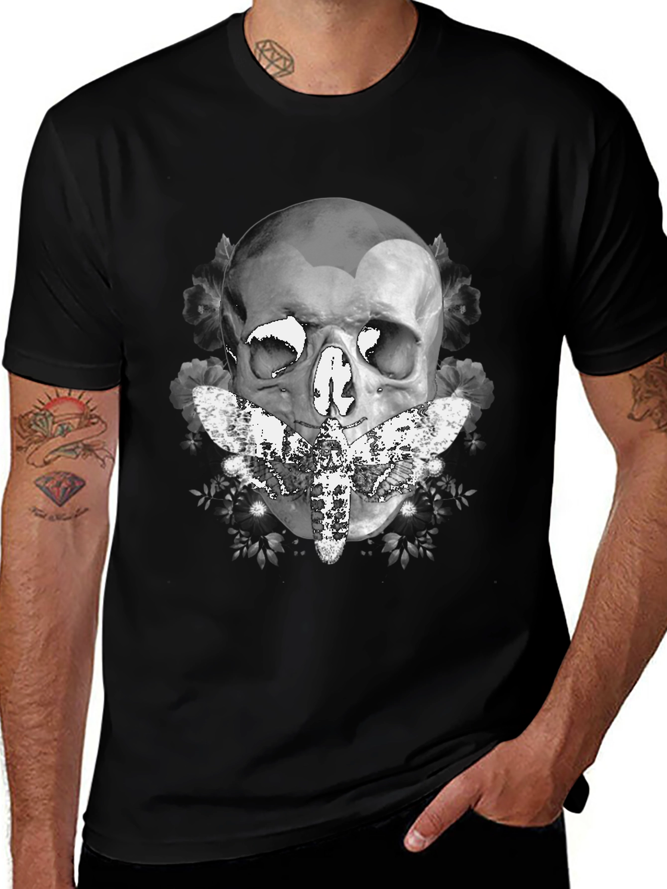 Skull & Moth Graphic T-Shirt